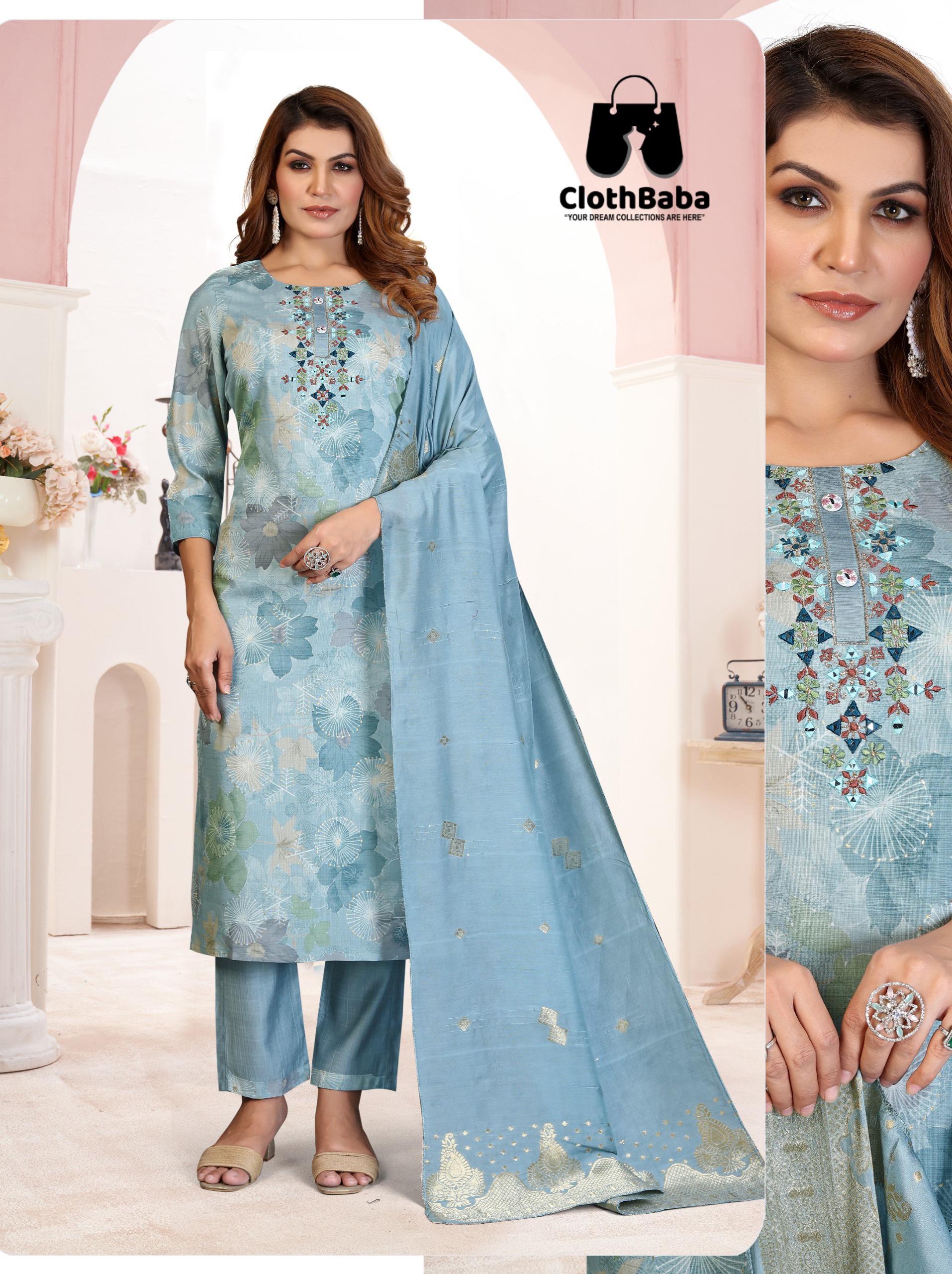 Elegant Viscose Vertican Readymade Suit with Handwork