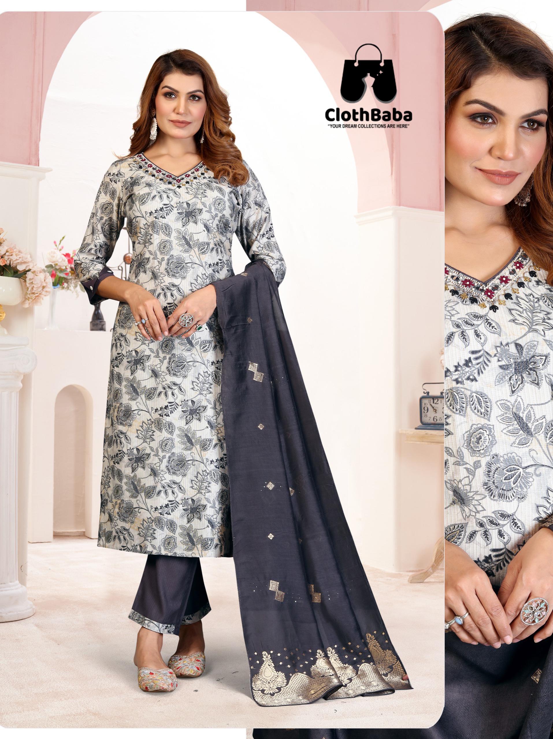 Trendy Viscose Vertican Readymade Suit with Handwork