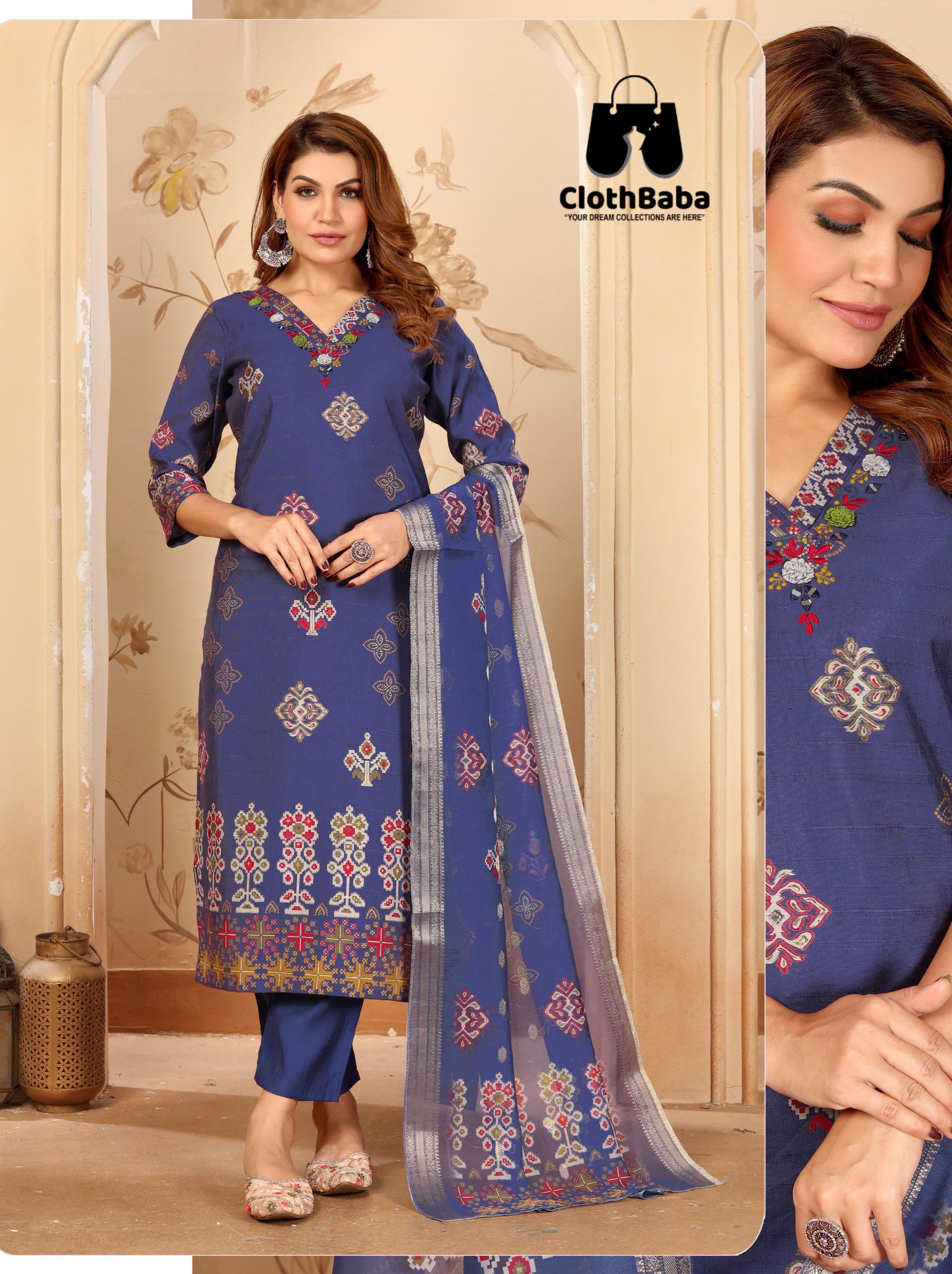 Wholesale Designer Readymade Suit – Handwork on Viscose Vertican