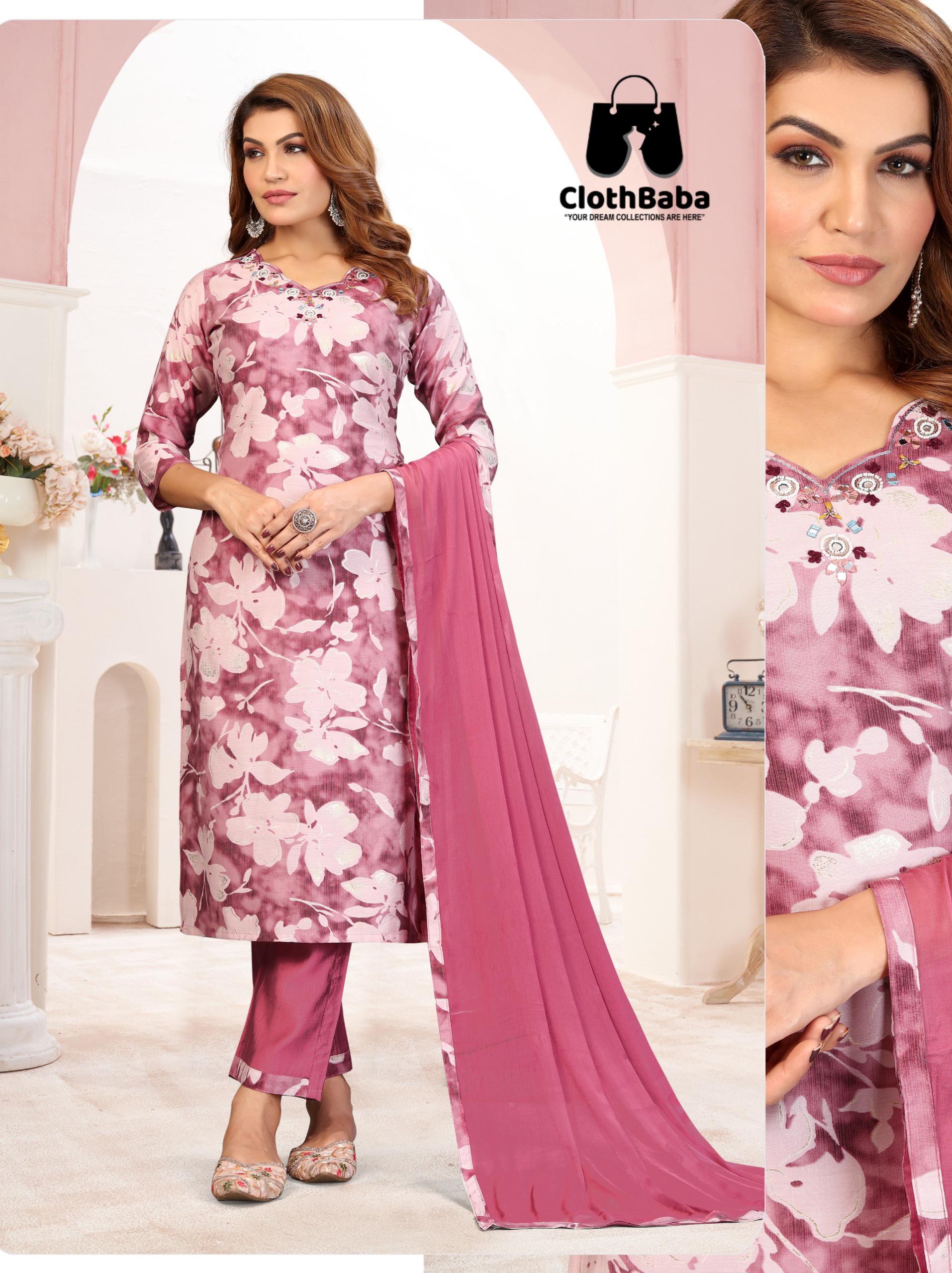 Luxury Viscose Readymade Suit with Hand Embroidery