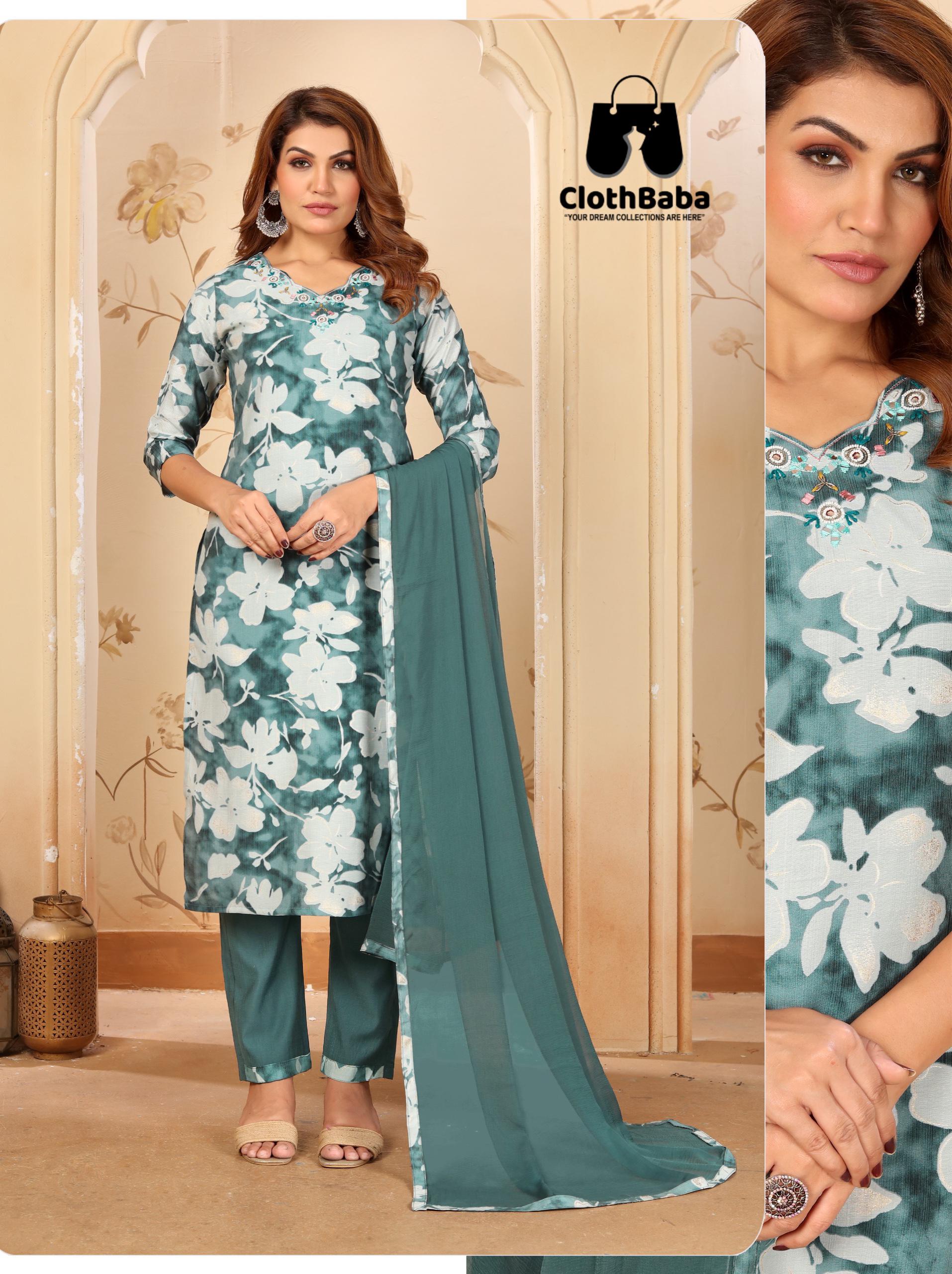Luxury Viscose Readymade Suit with Hand Embroidery