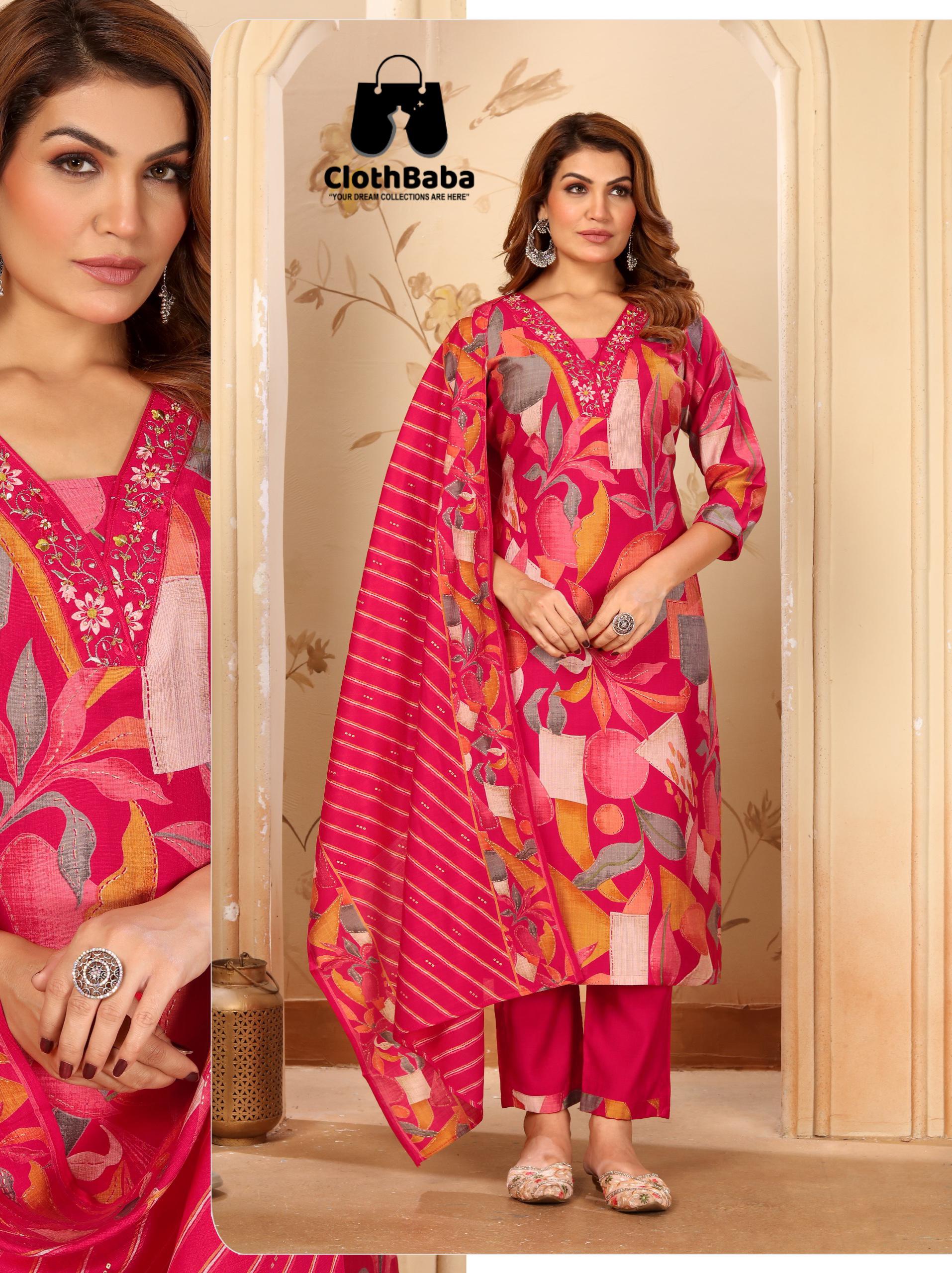 Classic Handwork Viscose Suit for Women