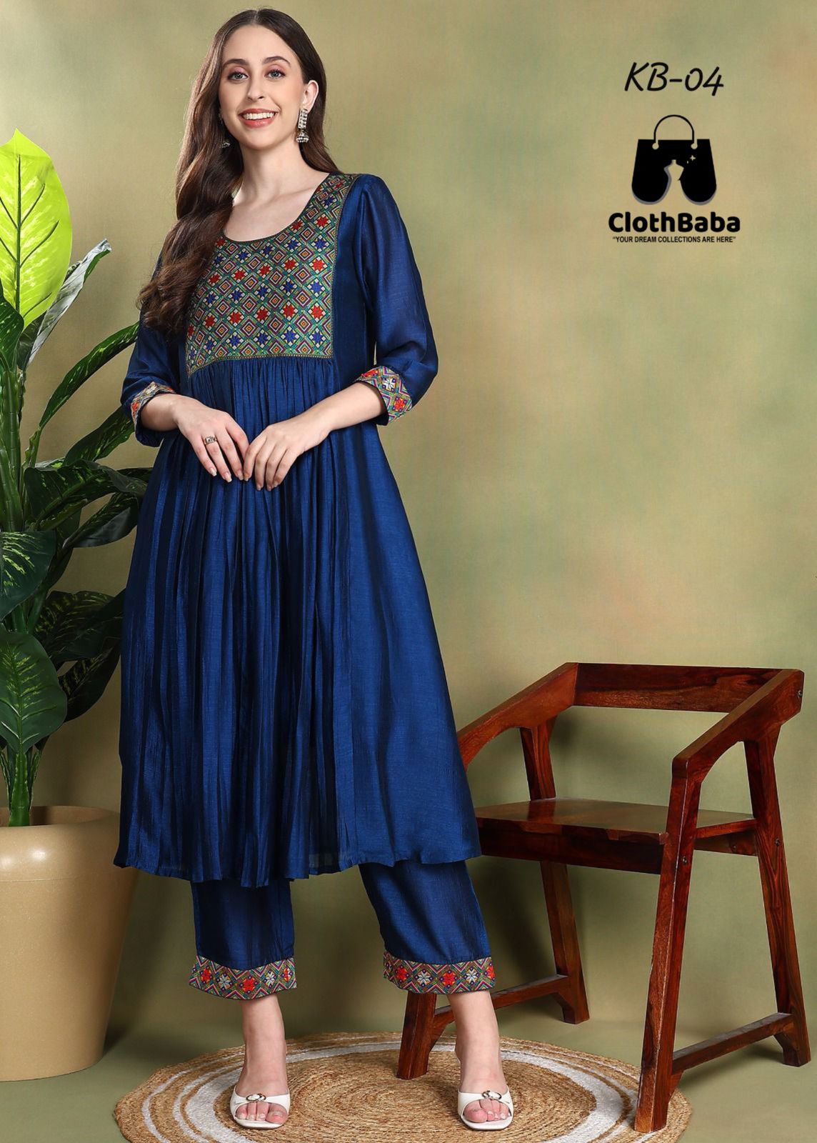 Classy Blue Vichitra Silk Set for Women