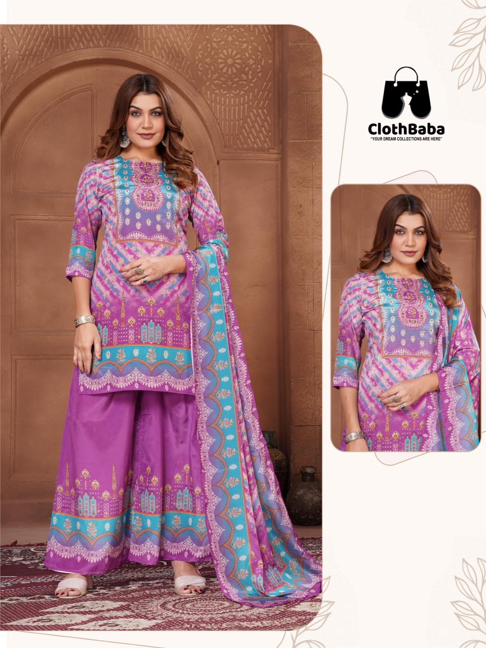 Sufiyana Pakistani Suit Elegant Crepe Silk Readymade Set