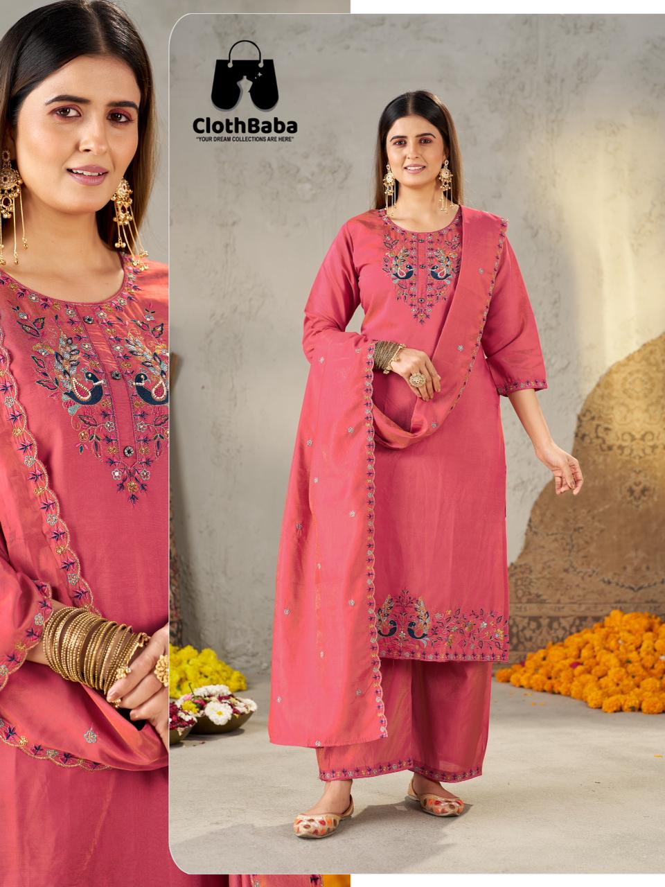 Stylish Pure Viscose Shimmer Readymade Suit for Ladies Wholesale
