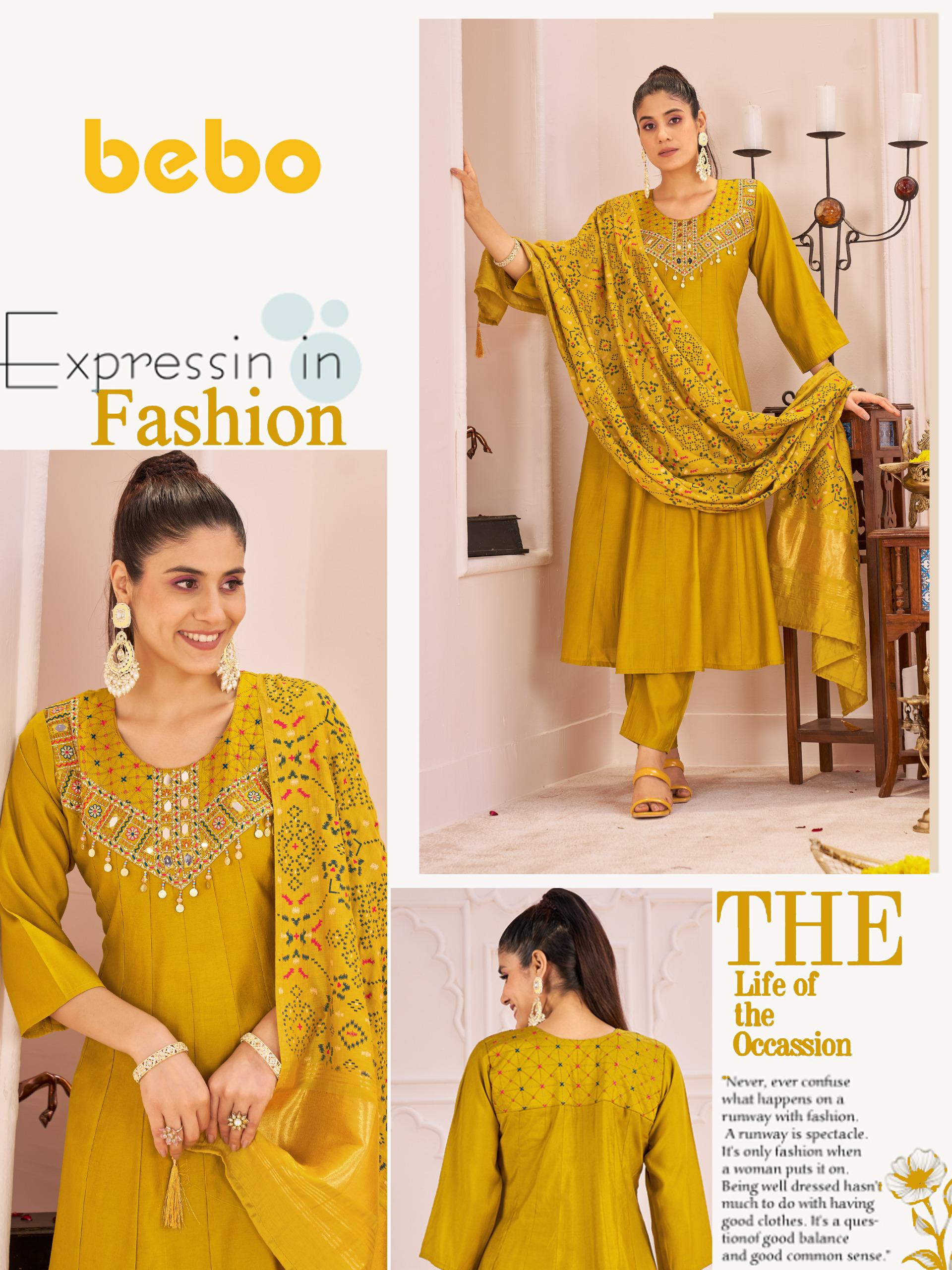 Fancy Roman Silk Embroidered Suit with Handwork & Lagadi Patti Dupatta