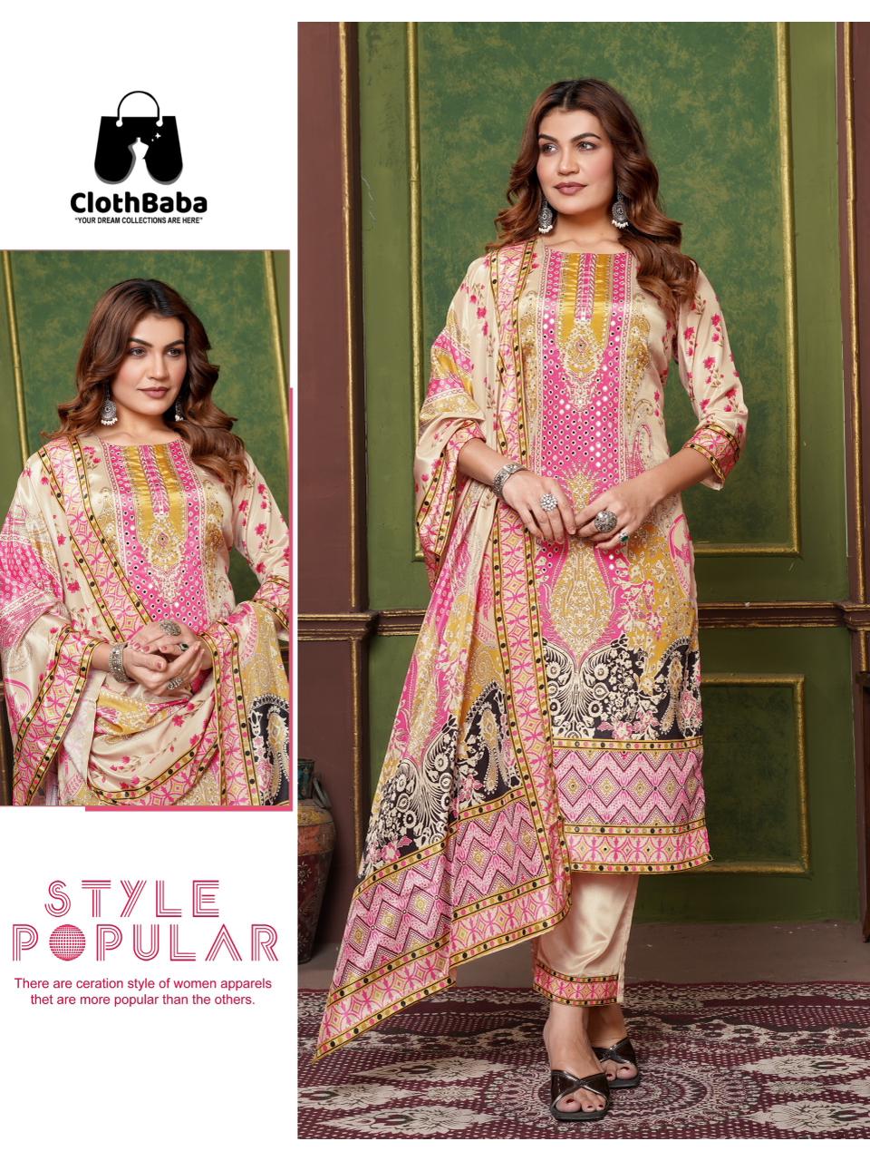 Stylish Zara Crepe Silk Readymade Pakistani Suit for Women