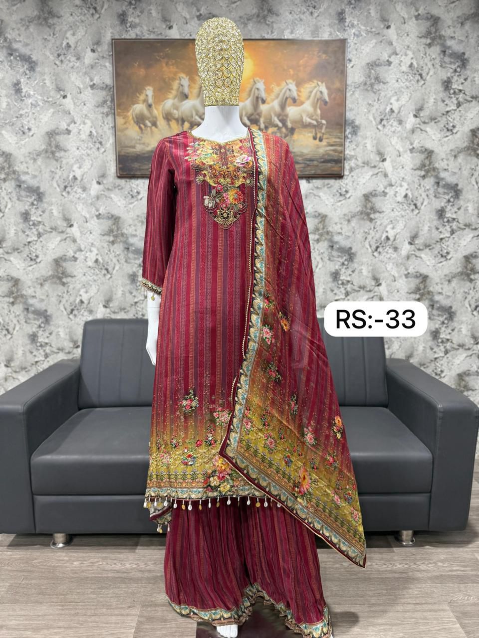 Pure Crepe Pakistani Stitched Suit