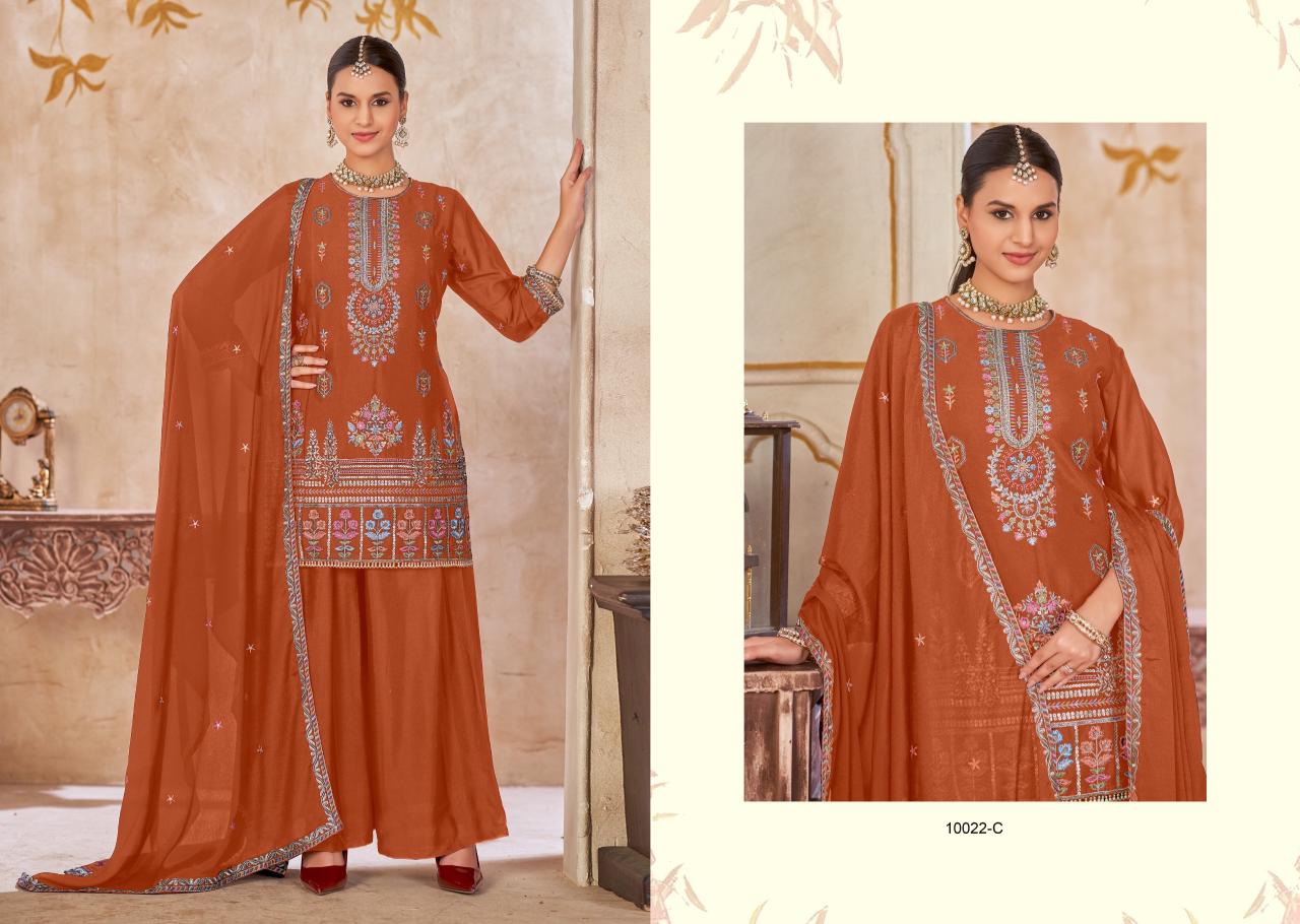Heavy Designer Chinon Embroidered Readymade Suit