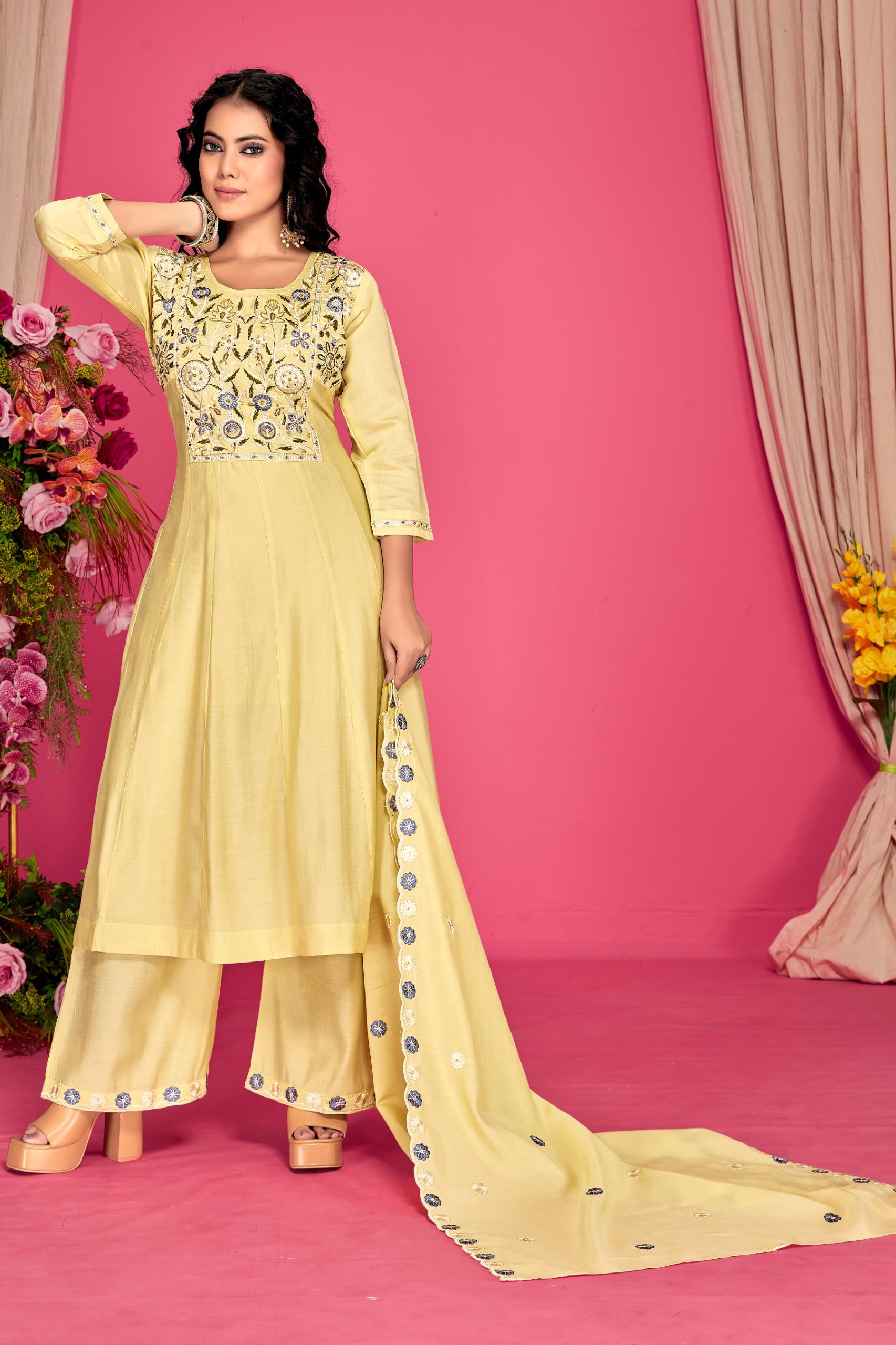 Premium 3PC Roman Silk Anarkali Suit