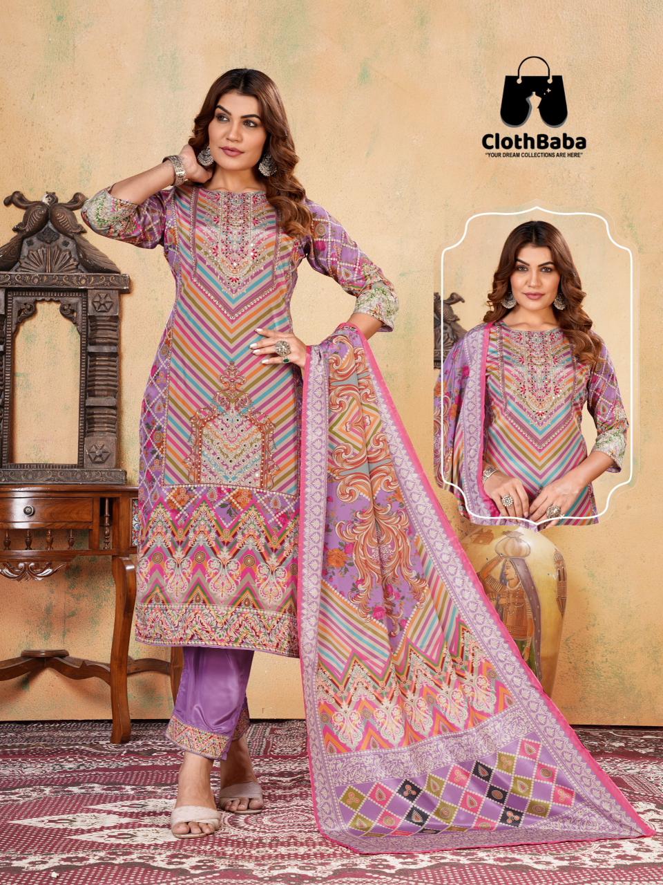 Party Wear Zara Crepe Silk Pakistani Suit for Ladies