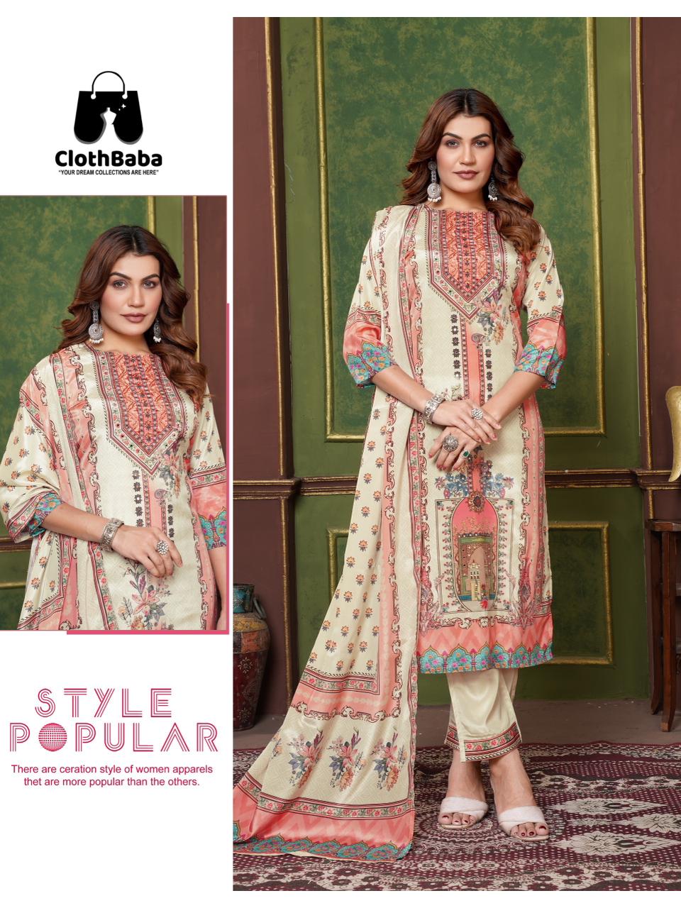 Premium Crepe Silk Pakistani Suit Readymade – Zara Collection