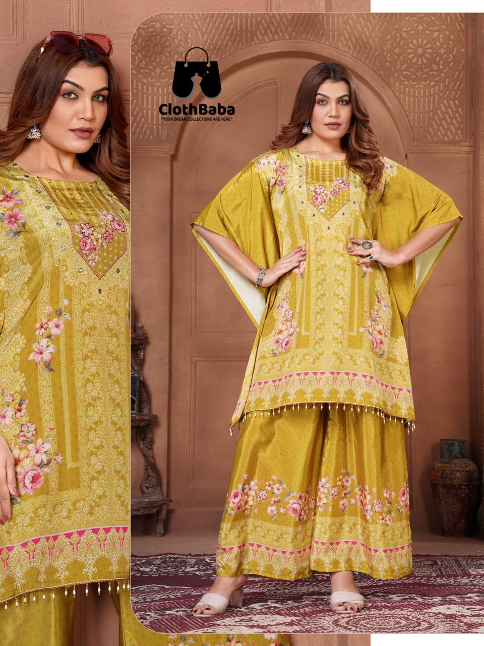 Flowing Crepe Silk Kaftans for Women Festive and Casual Wear