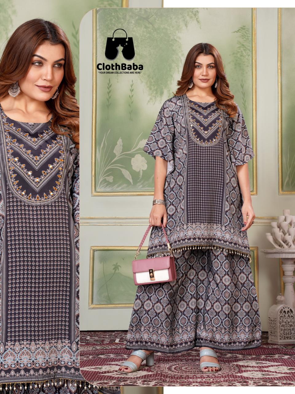 Stylish Women’s Crepe Silk Kaftans M to 2XL Wholesale Set