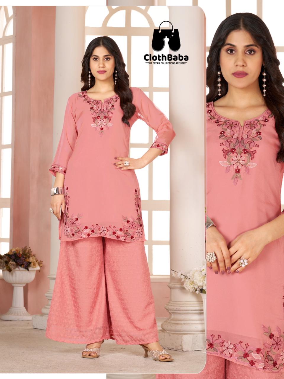 Stylish Organza Ladies Co-ord Set