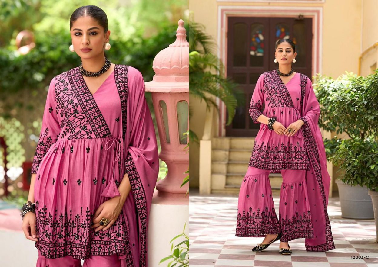 Premium Heavy Embroidered Chinon Co-ord Set for Women