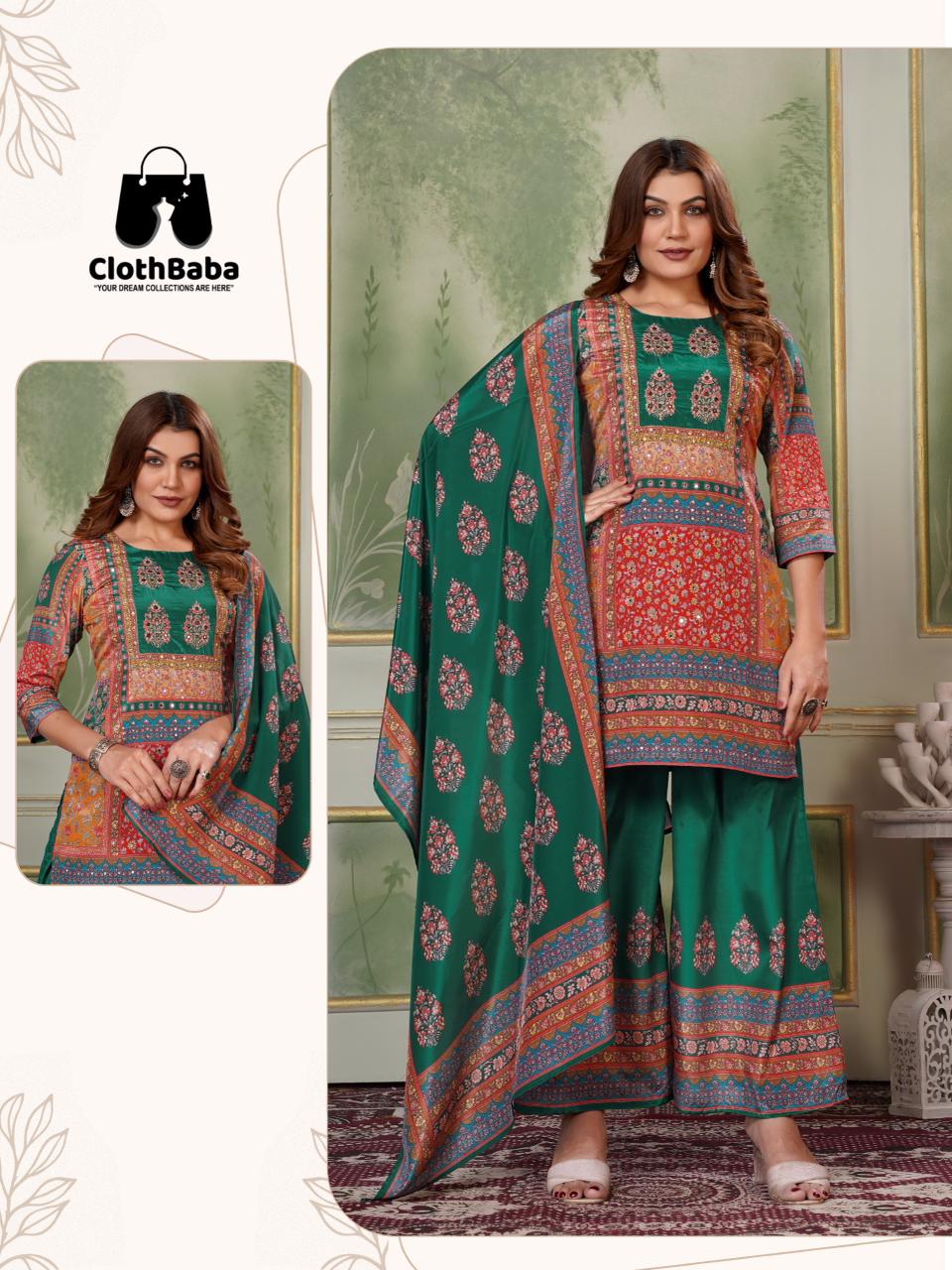 Comfortable and Stylish Sufiyana Crepe Silk Suit for Retail