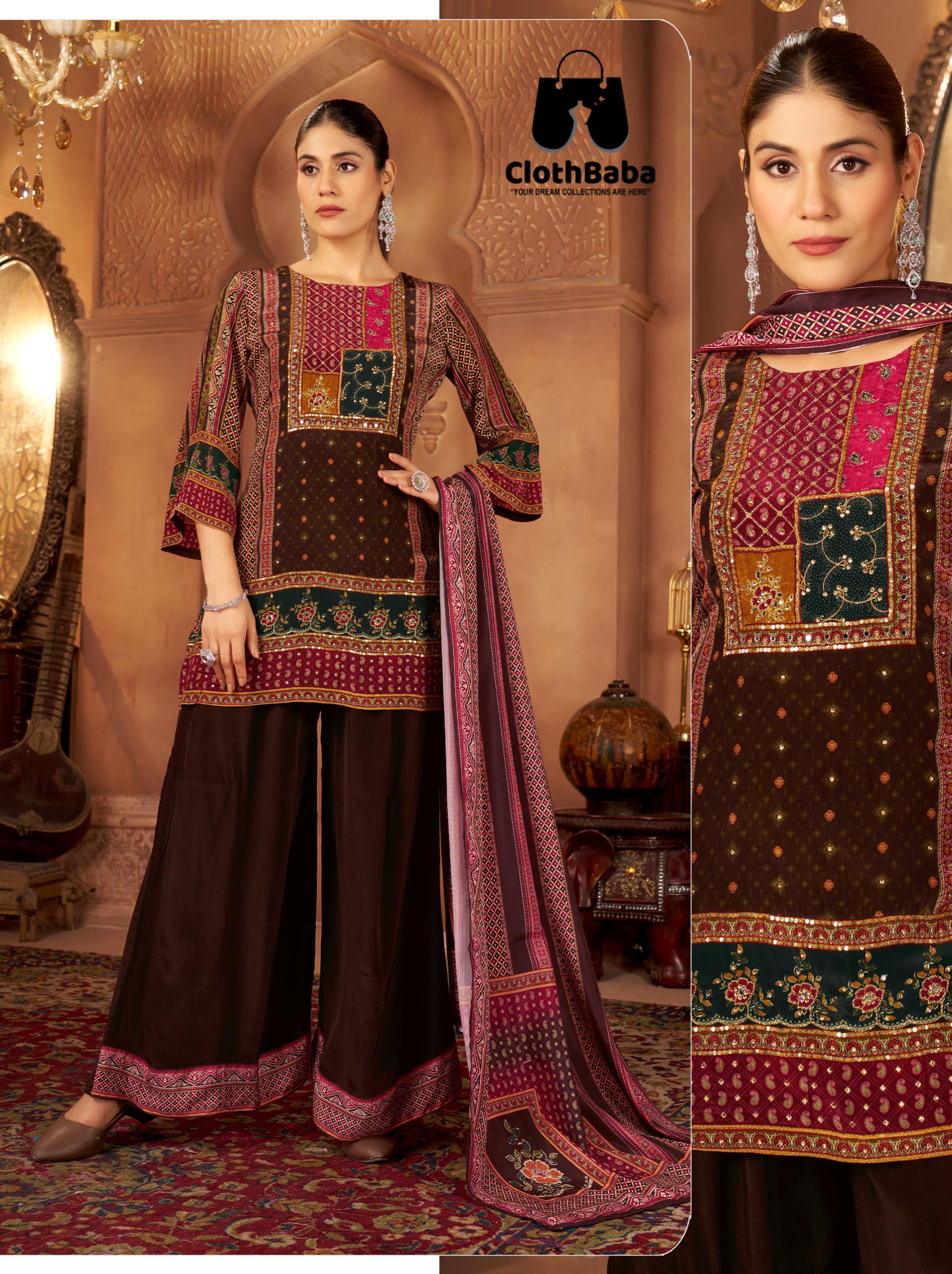 Designer Pakistani Readymade Creap Suit