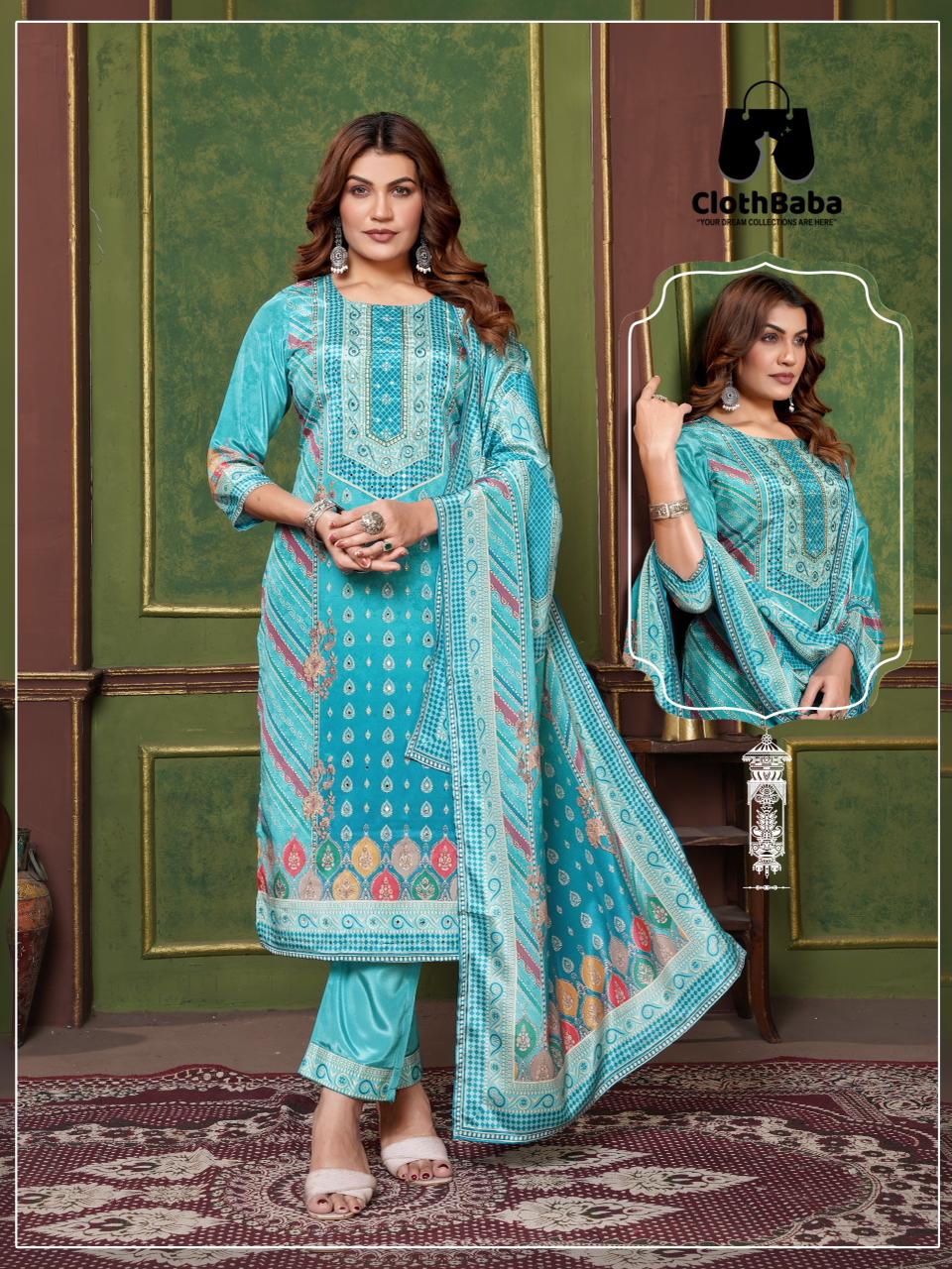 Stylish Crepe Silk Pakistani Suit by Zara – Wholesale Ready