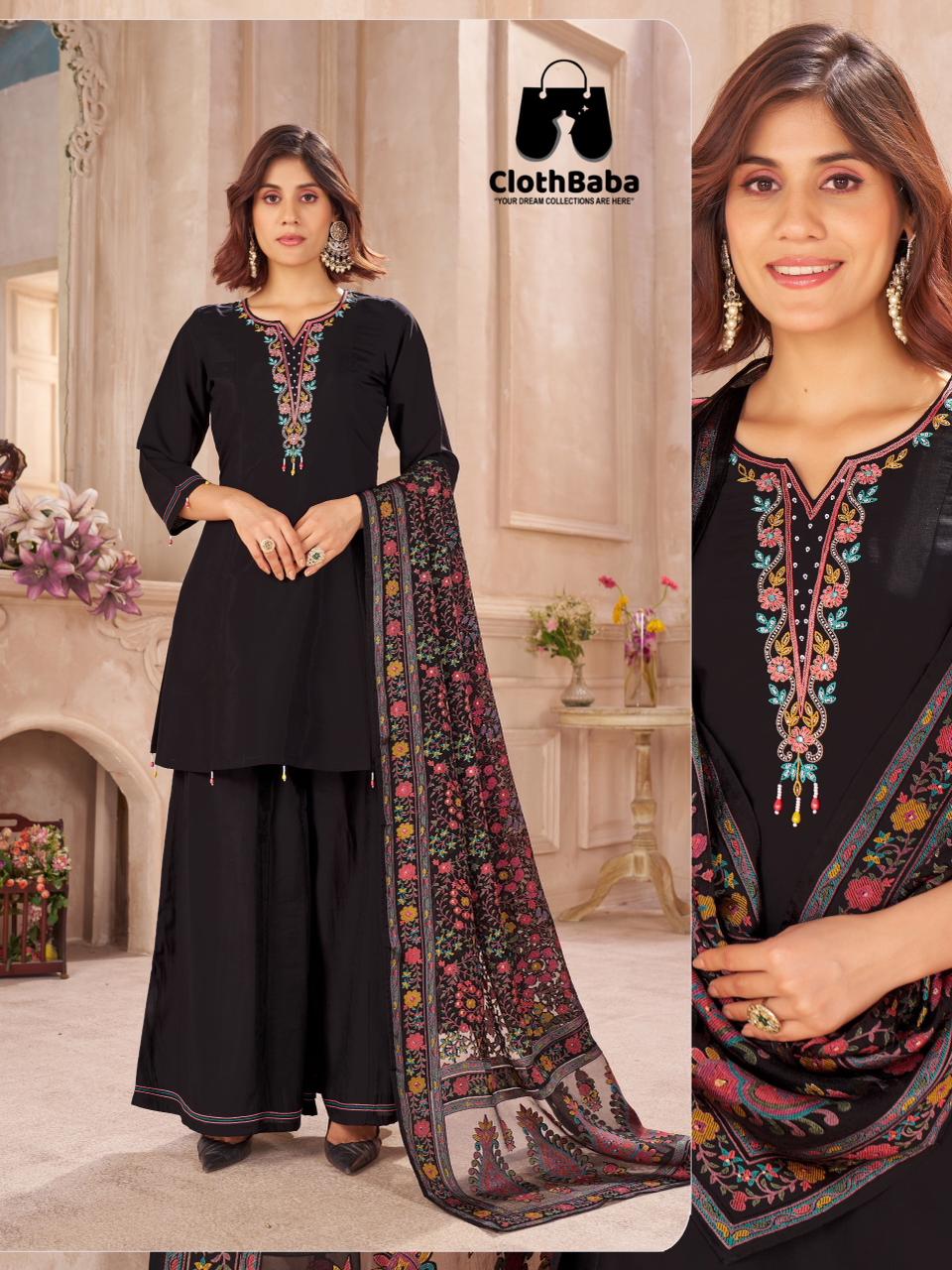 Vertican Silk Roman Silk Wholesale Readymade Suit Set