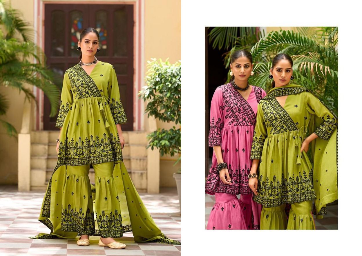 Premium Heavy Embroidered Chinon Co-ord Set for Women