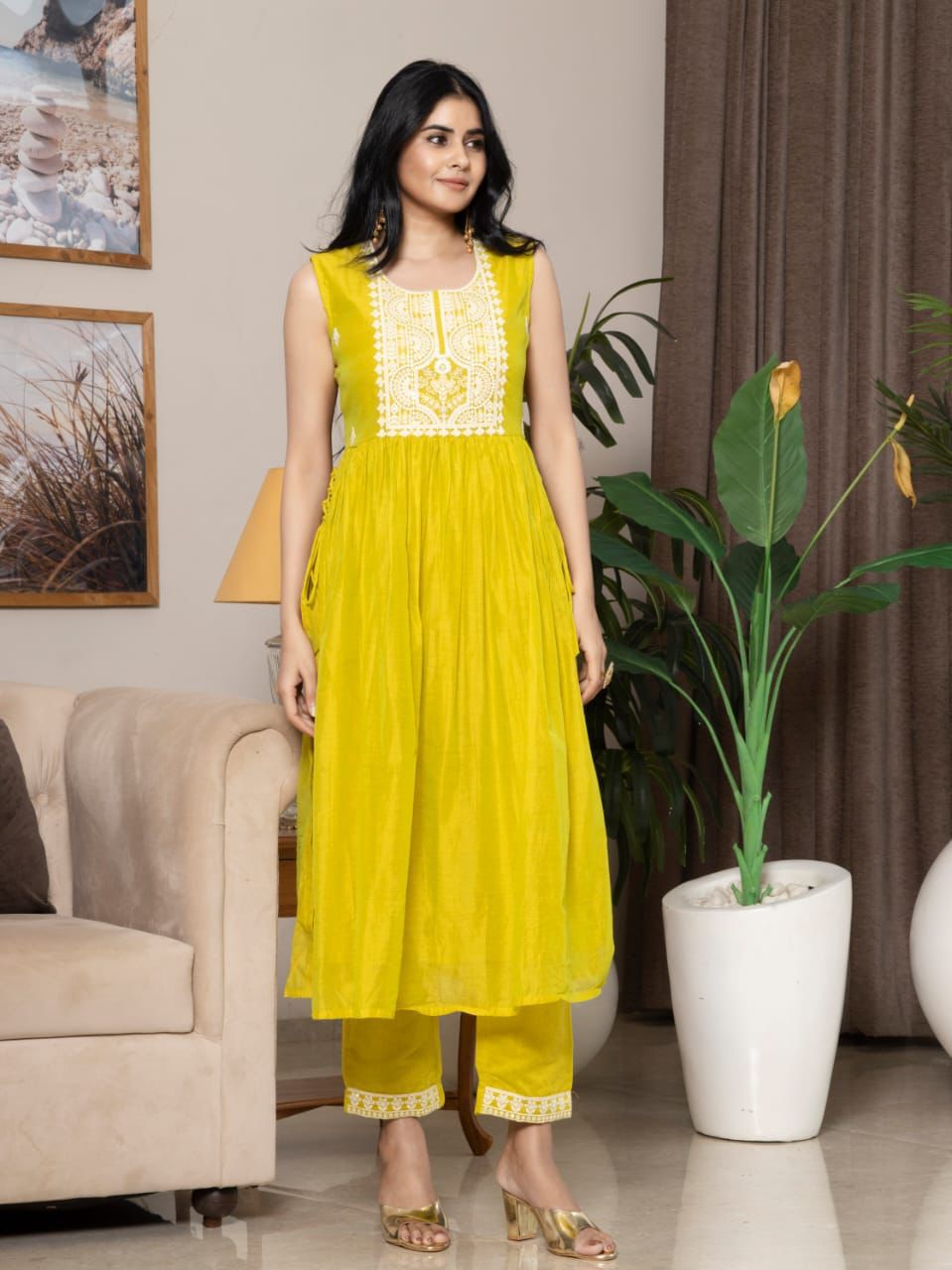 Elegant Chanderi Handwork Suit Set for Women