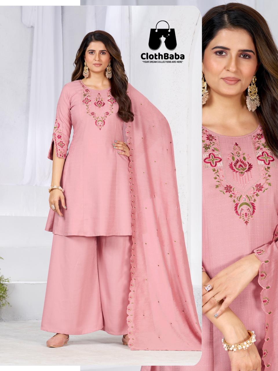 Elegant Pure Mull Chanderi Readymade Suit for Women Wholesale