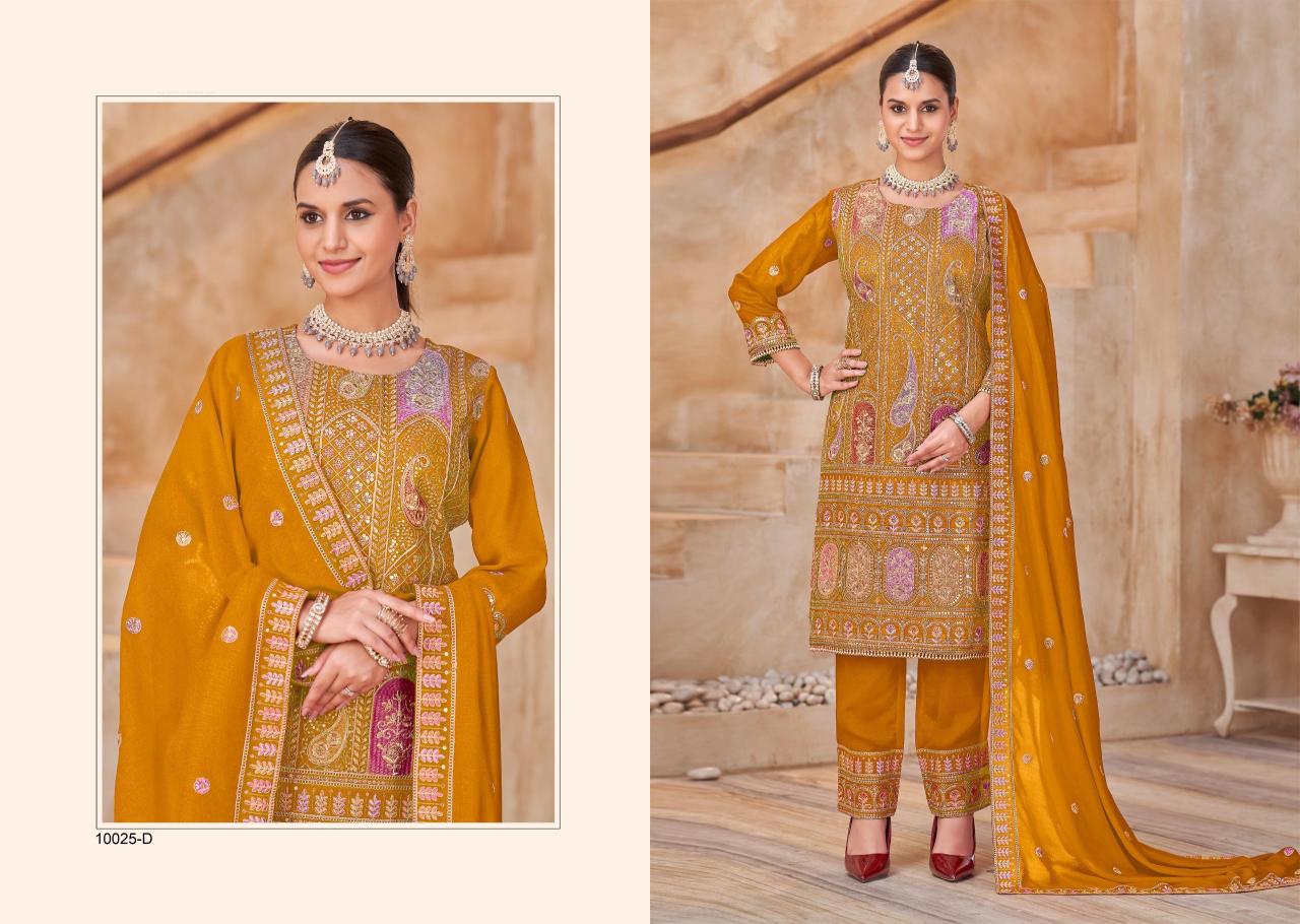 Designer Vichitra Heavy Embroidered Readymade Suit Set with Crepe Inner