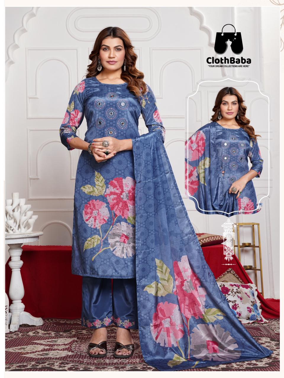 Lotus Crepe Silk Pakistani Suit Stylish Ready-to-Wear Set