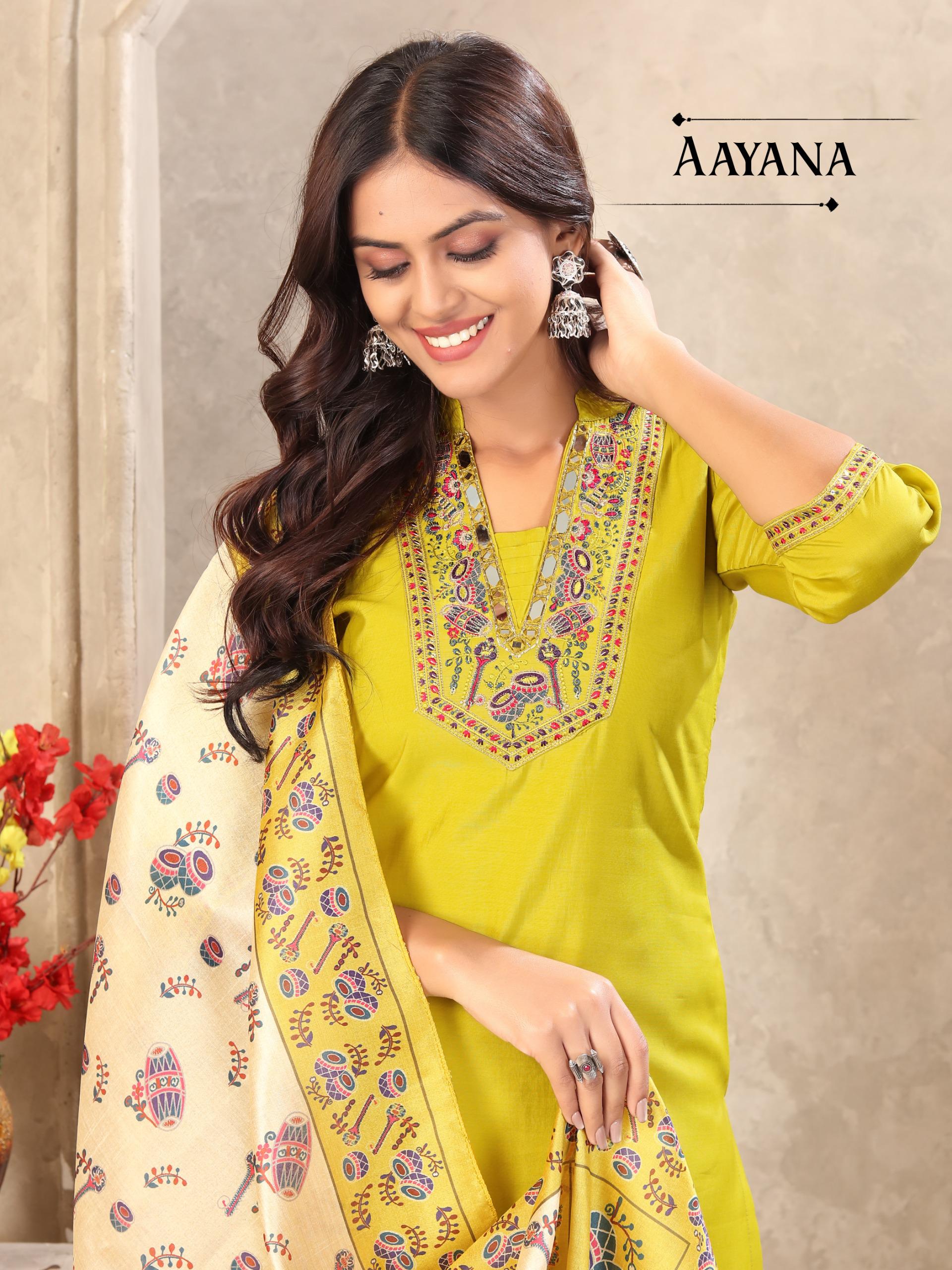 Hand-Embroidered Roman Silk Suit with Digital Print Chanderi Dupatta