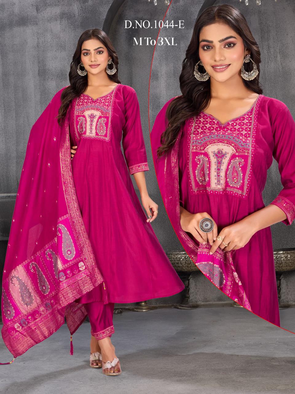 Fashionable Ladies Roman Silk Suit with Handwork