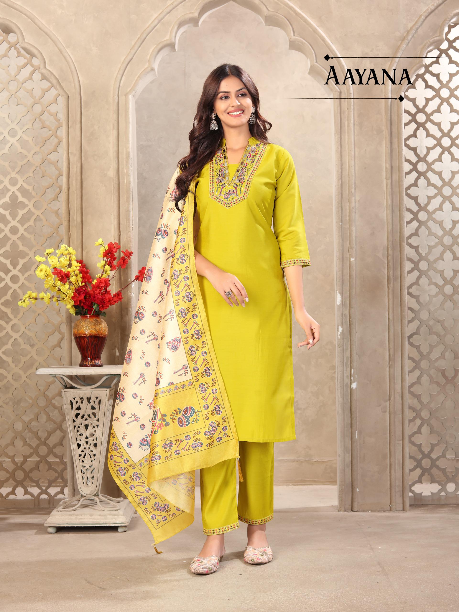 Hand-Embroidered Roman Silk Suit with Digital Print Chanderi Dupatta