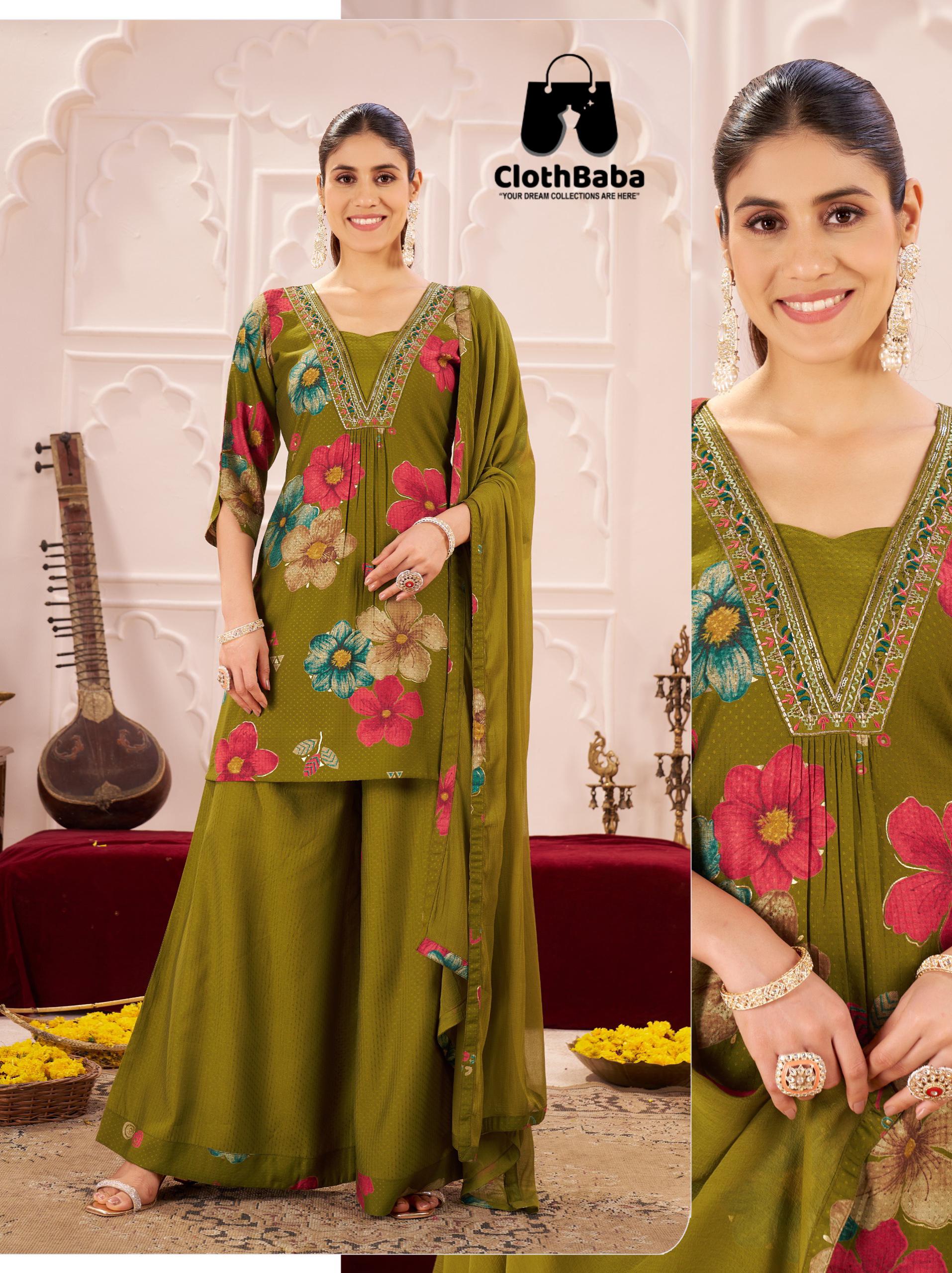 Clothbaba Wholesale Readymade Suit | Vatican/Roman Sil