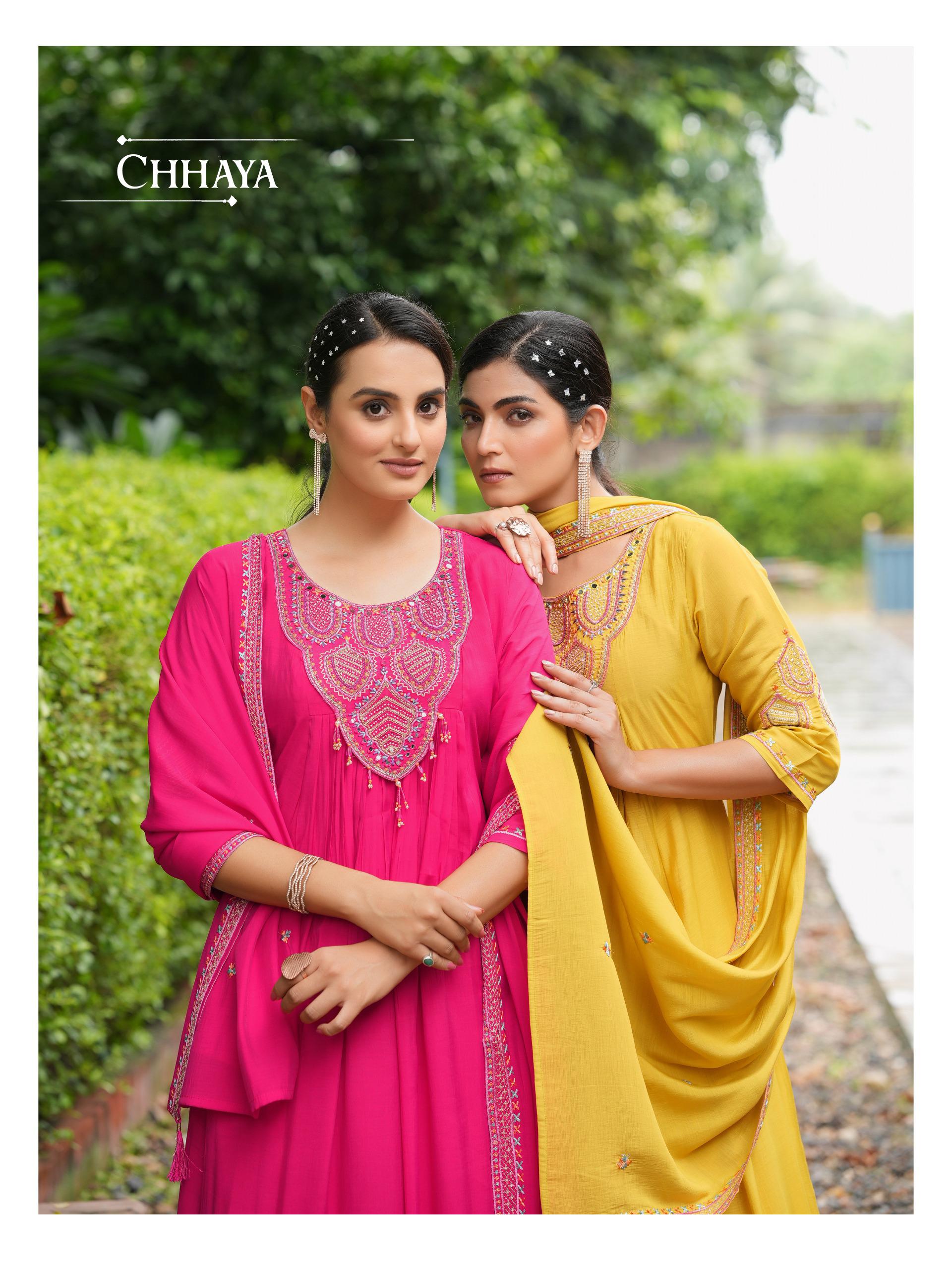 Chanderi Charm – Elegant Mull Silk Anarkali Suit with Intricate Hand Embroidery & Dupatta