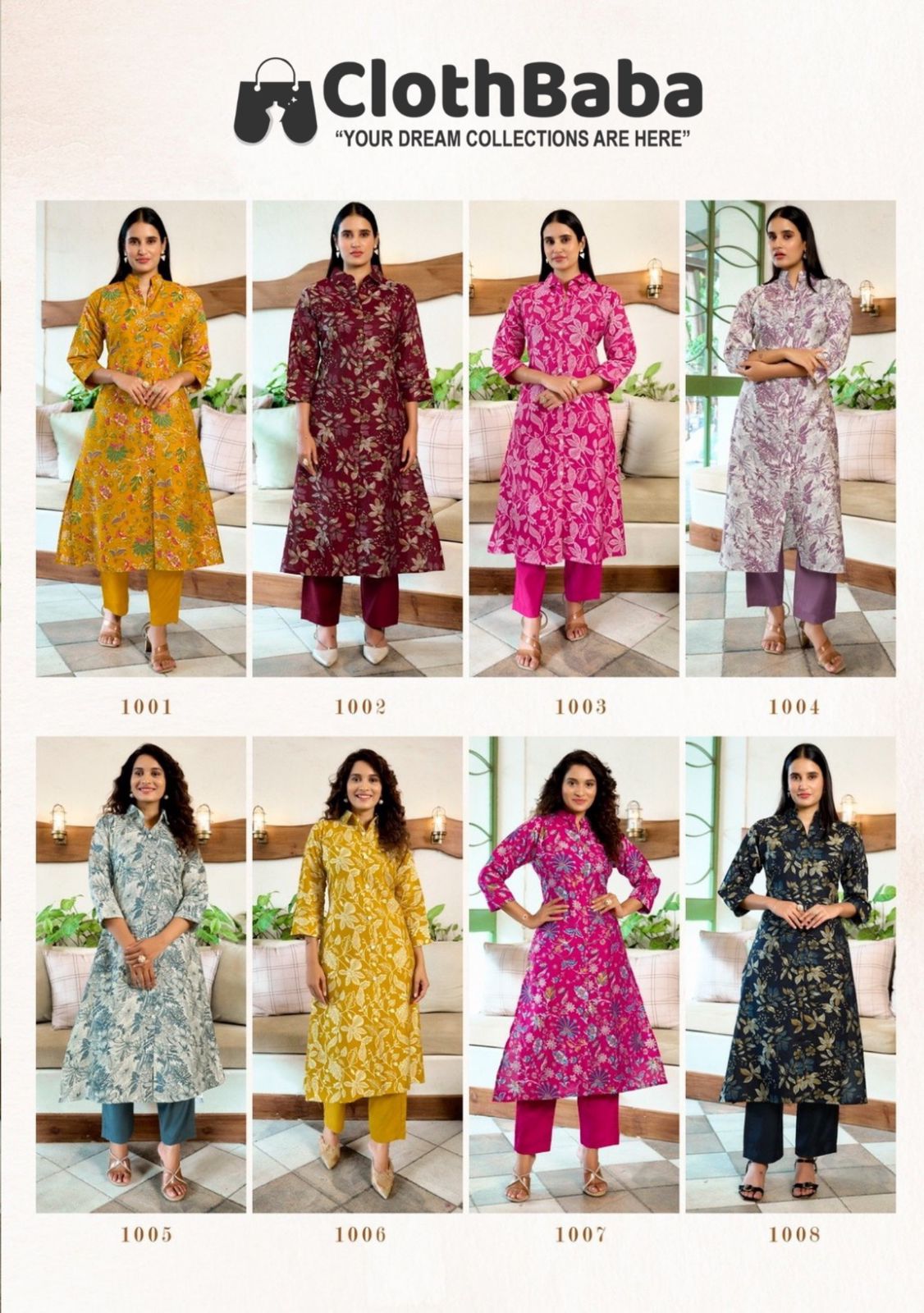 Clothbaba Women's Co-ord Set – Vatican Print A-Line Kurti