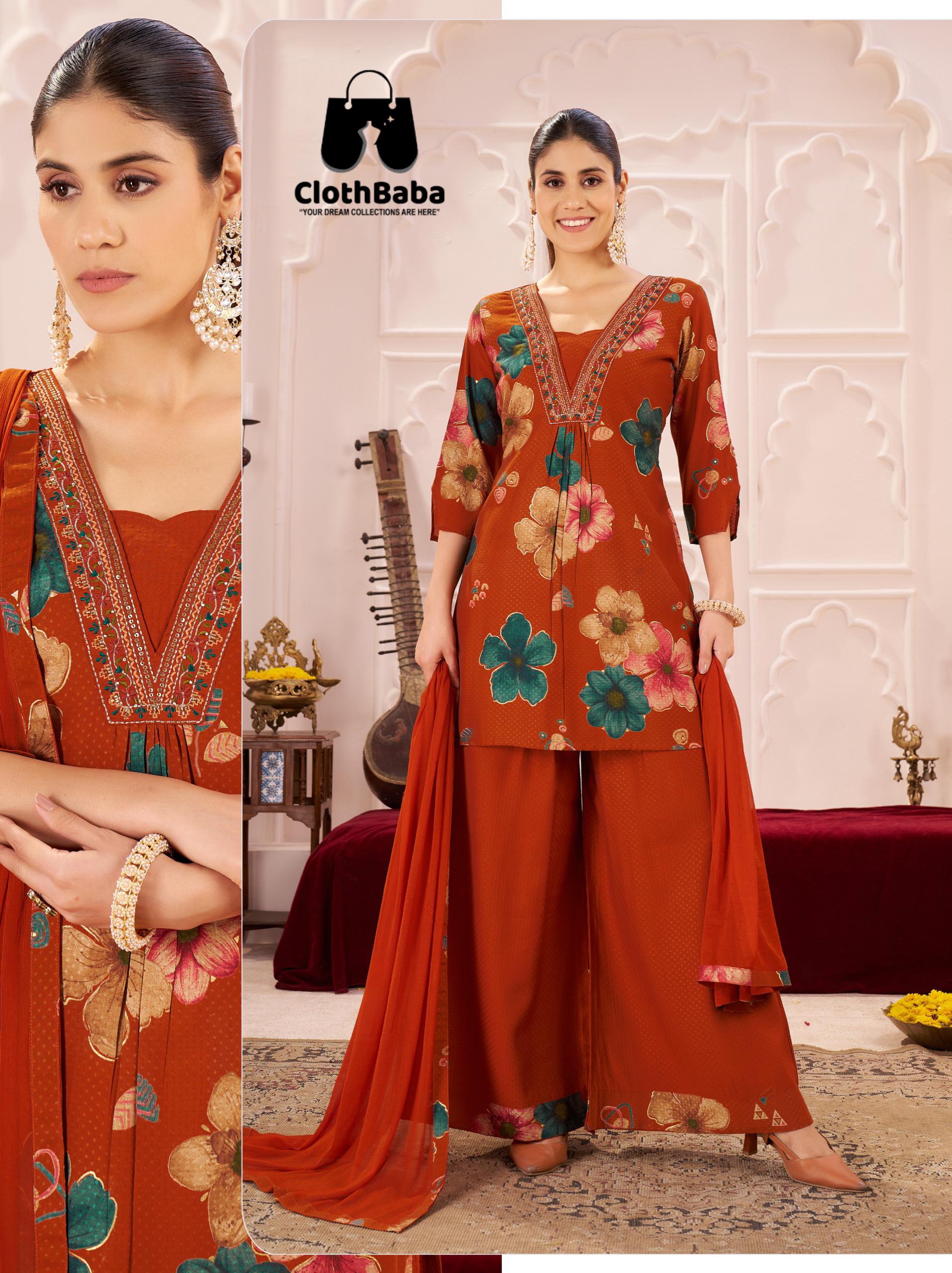 Clothbaba Wholesale Readymade Suit | Vatican/Roman Sil