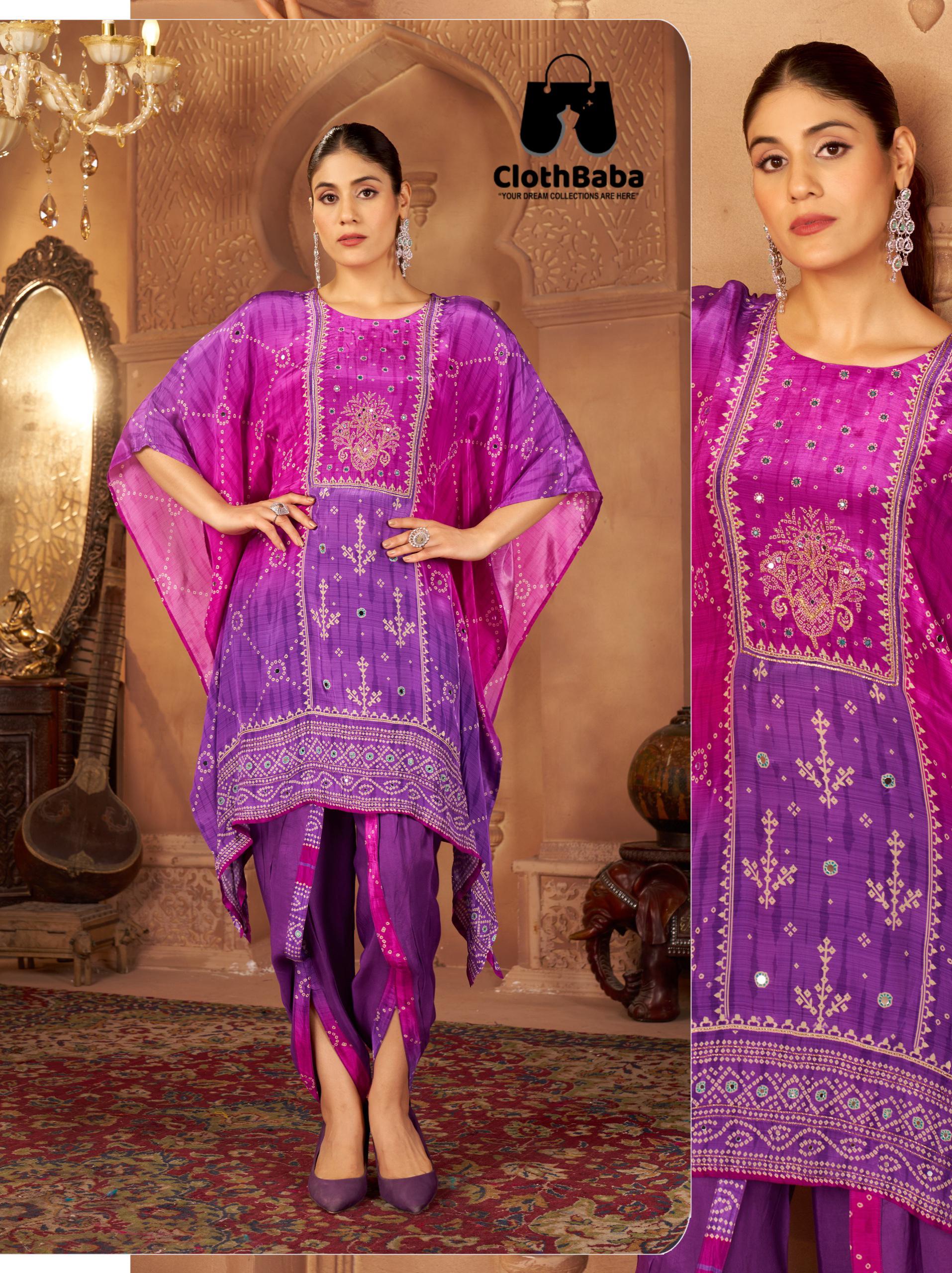 Casual & Festive Natural Crepe Kaftan