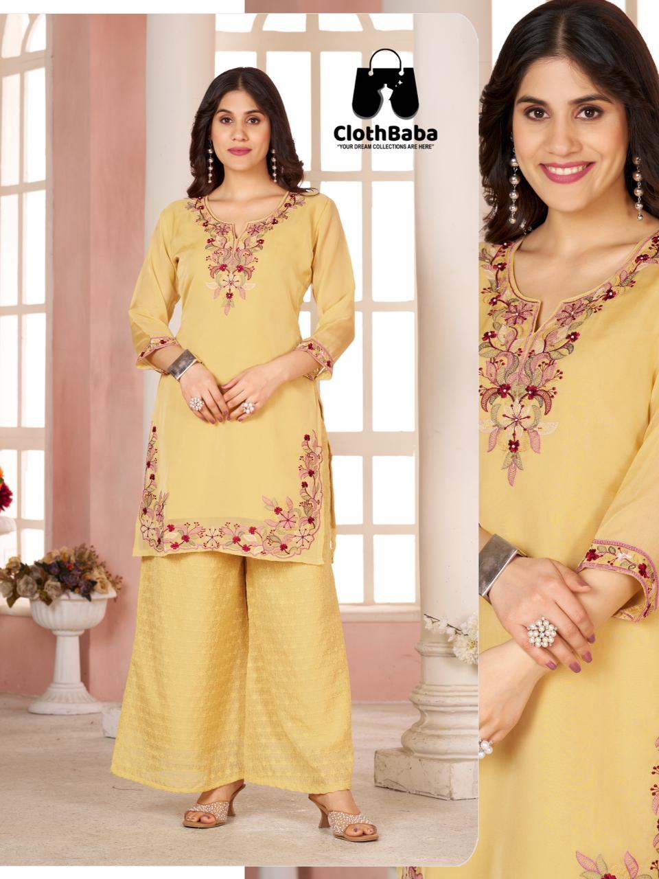 Stylish Organza Ladies Co-ord Set