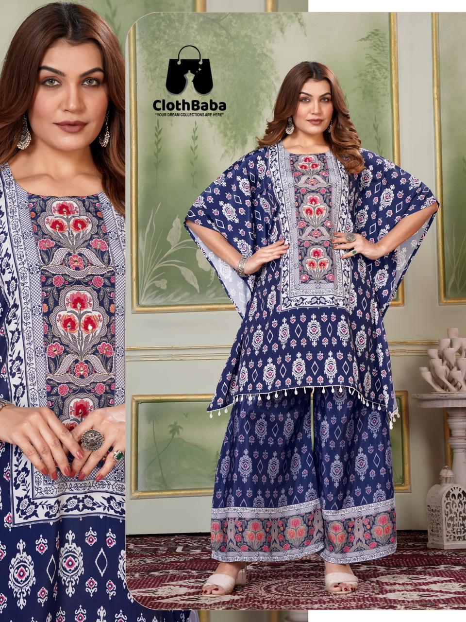 Elegant Crepe Silk Kaftans for Women Wholesale Ready-to-Wear