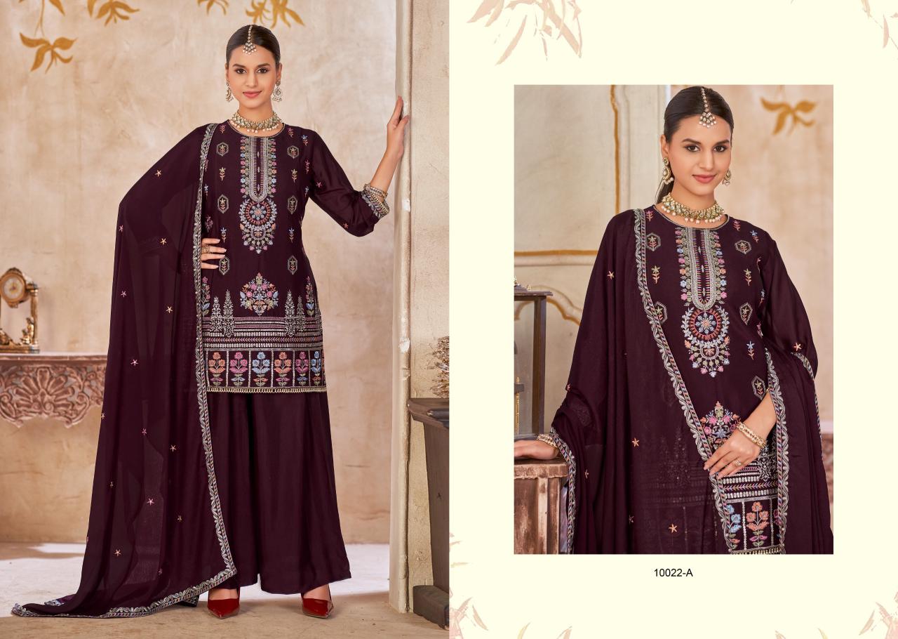 Heavy Designer Chinon Embroidered Readymade Suit