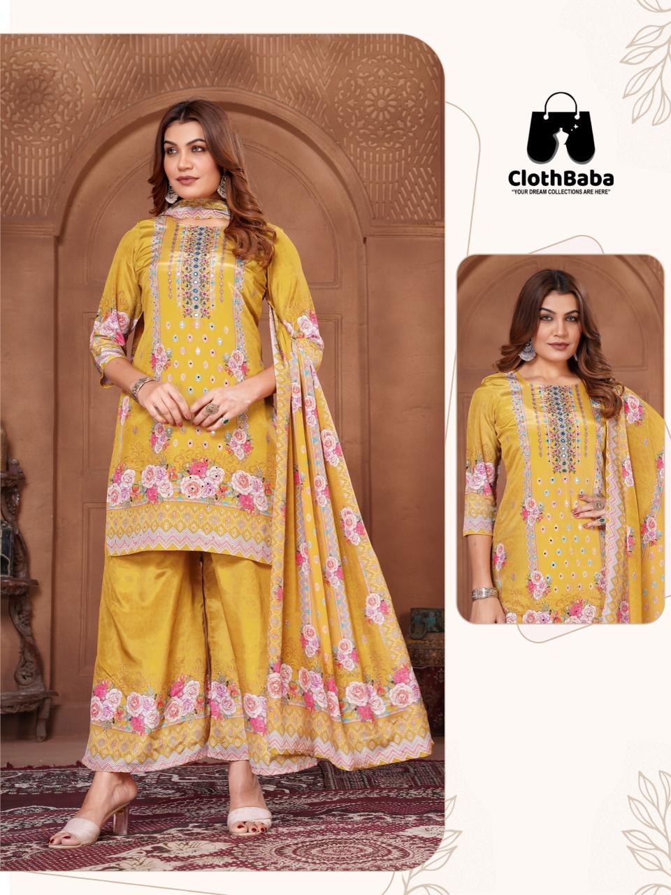 Vibrant Crepe Silk Sufiyana Pakistani Suit for Ladies