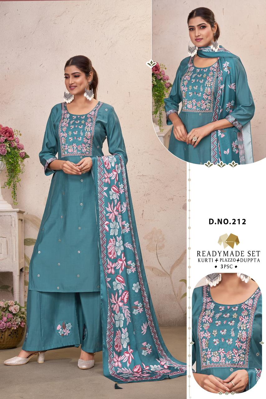 Vatican Viscose Readymade Suit with Handwork & Muslin Jequard Dupatta
