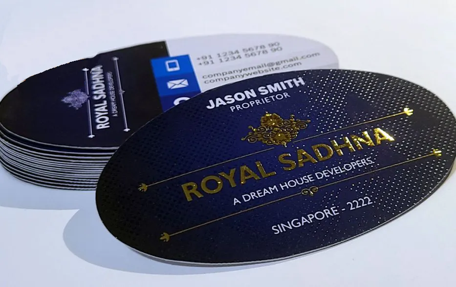 Visiting Cards MATT + GOLD UV + DIE CUT (800 GSM)