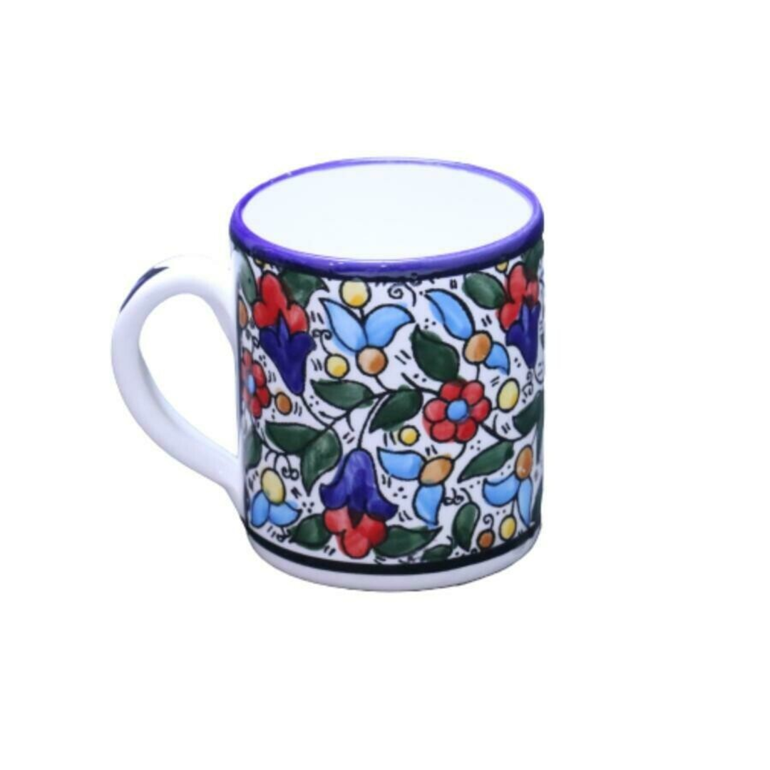 Floral Design Hand Painted Mug 15 Oz [Multicoloured]