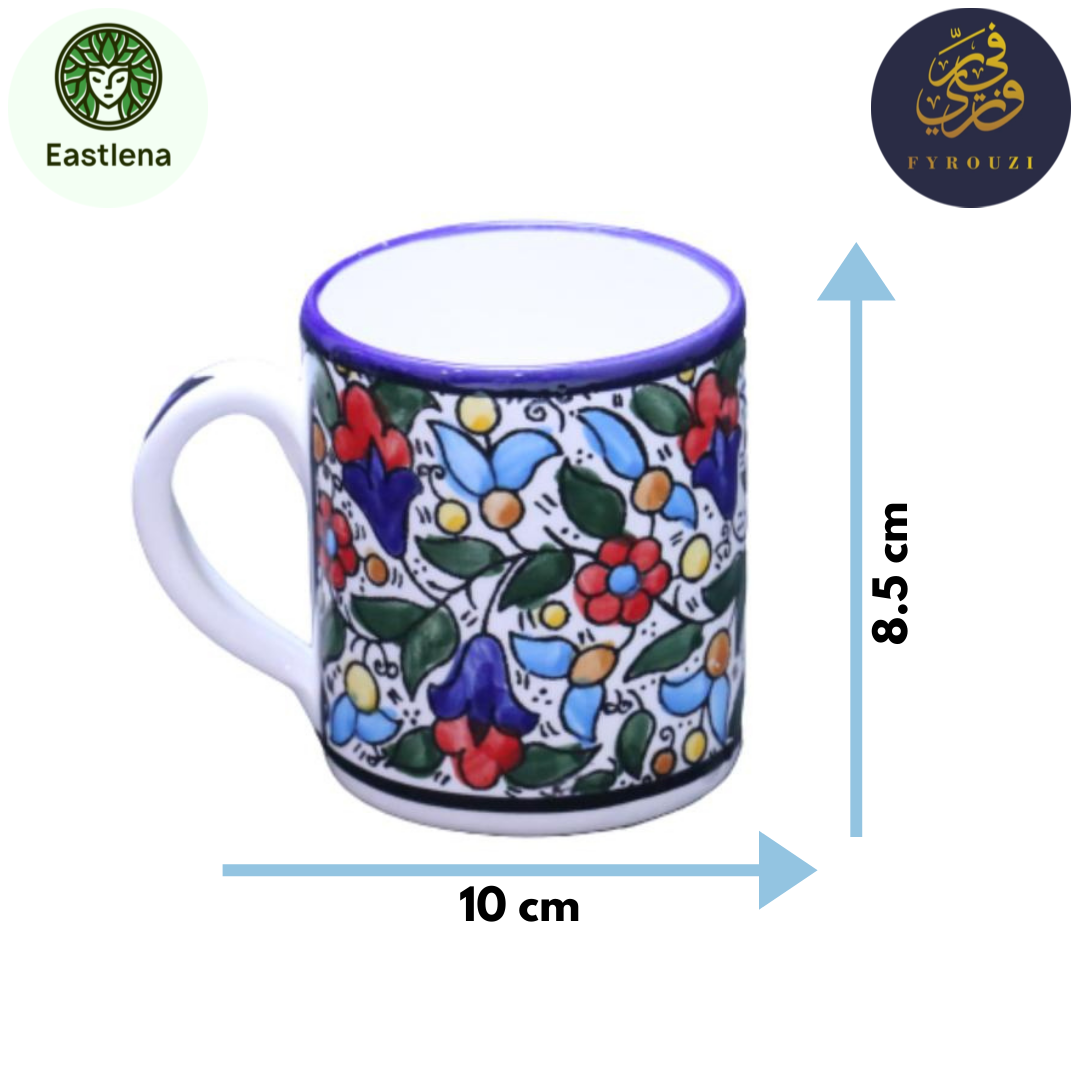 Floral Design Hand Painted Mug 15 Oz [Multicoloured]