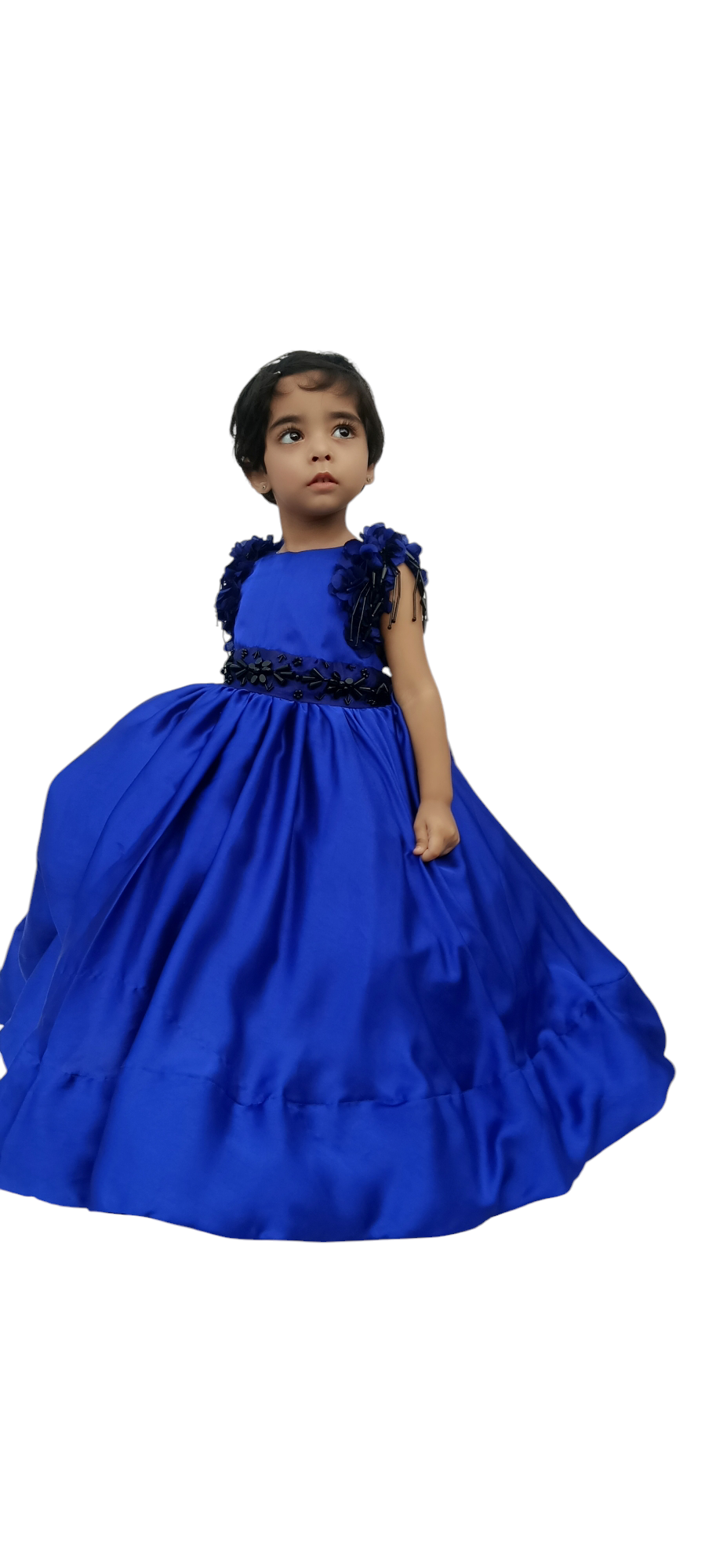 Royal blossom Ball Gown for Girls, color customization, bead work complementing hand made flowers