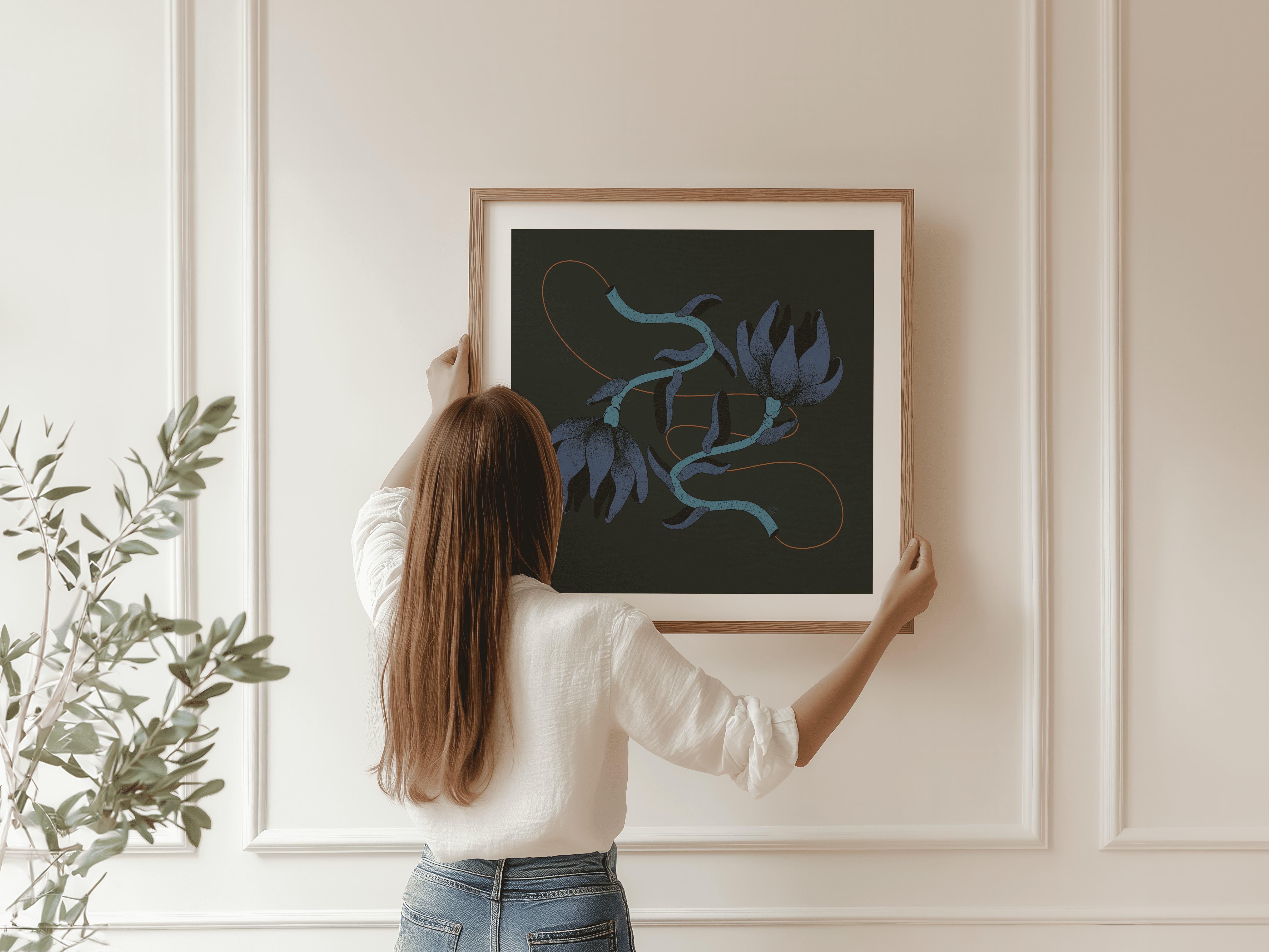 Florals on Dark Background