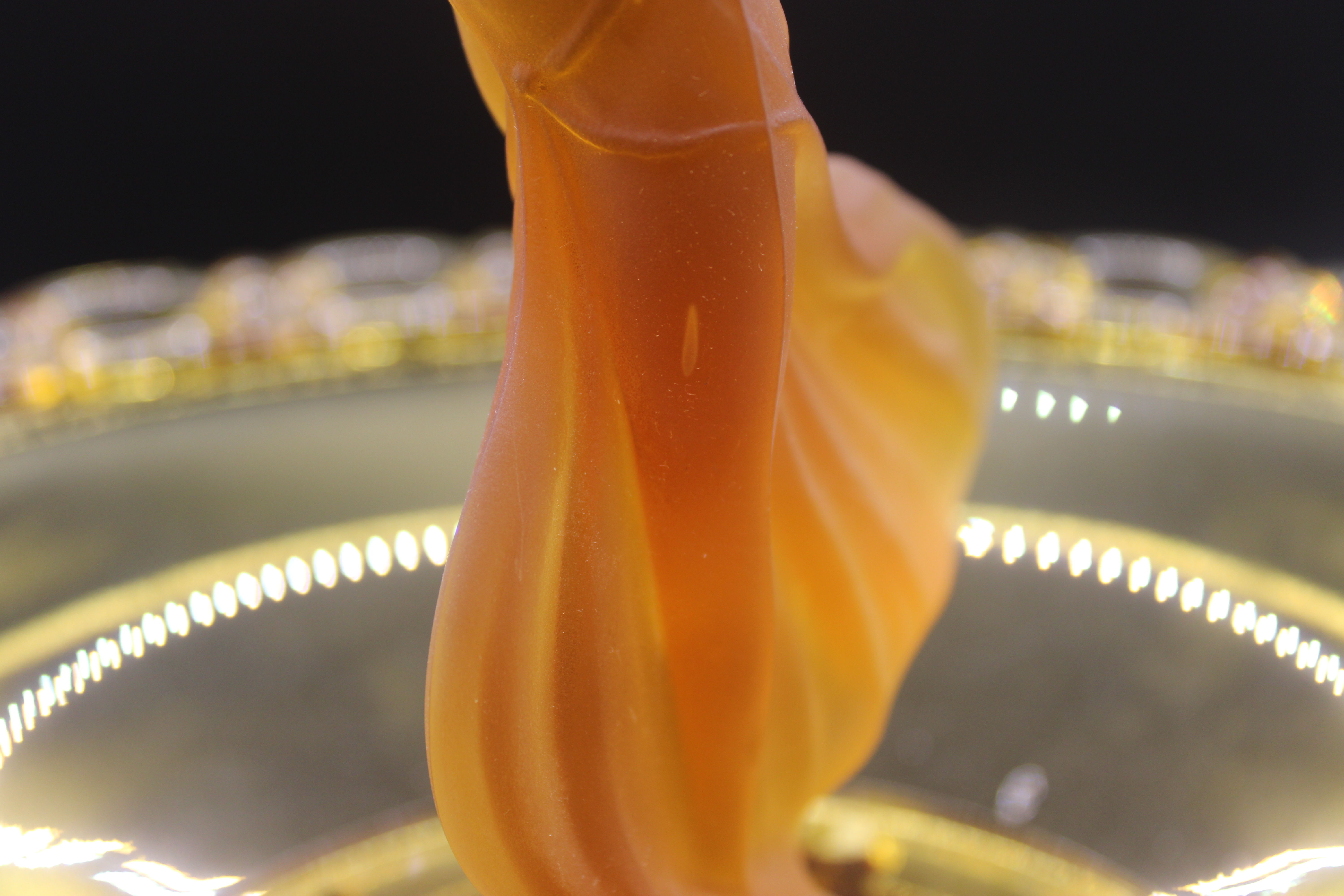 Vintage Josef Inwald Czech Art Deco Partially Nude Dancing Lady Flower Frog Float Bowl Centerpiece Rare