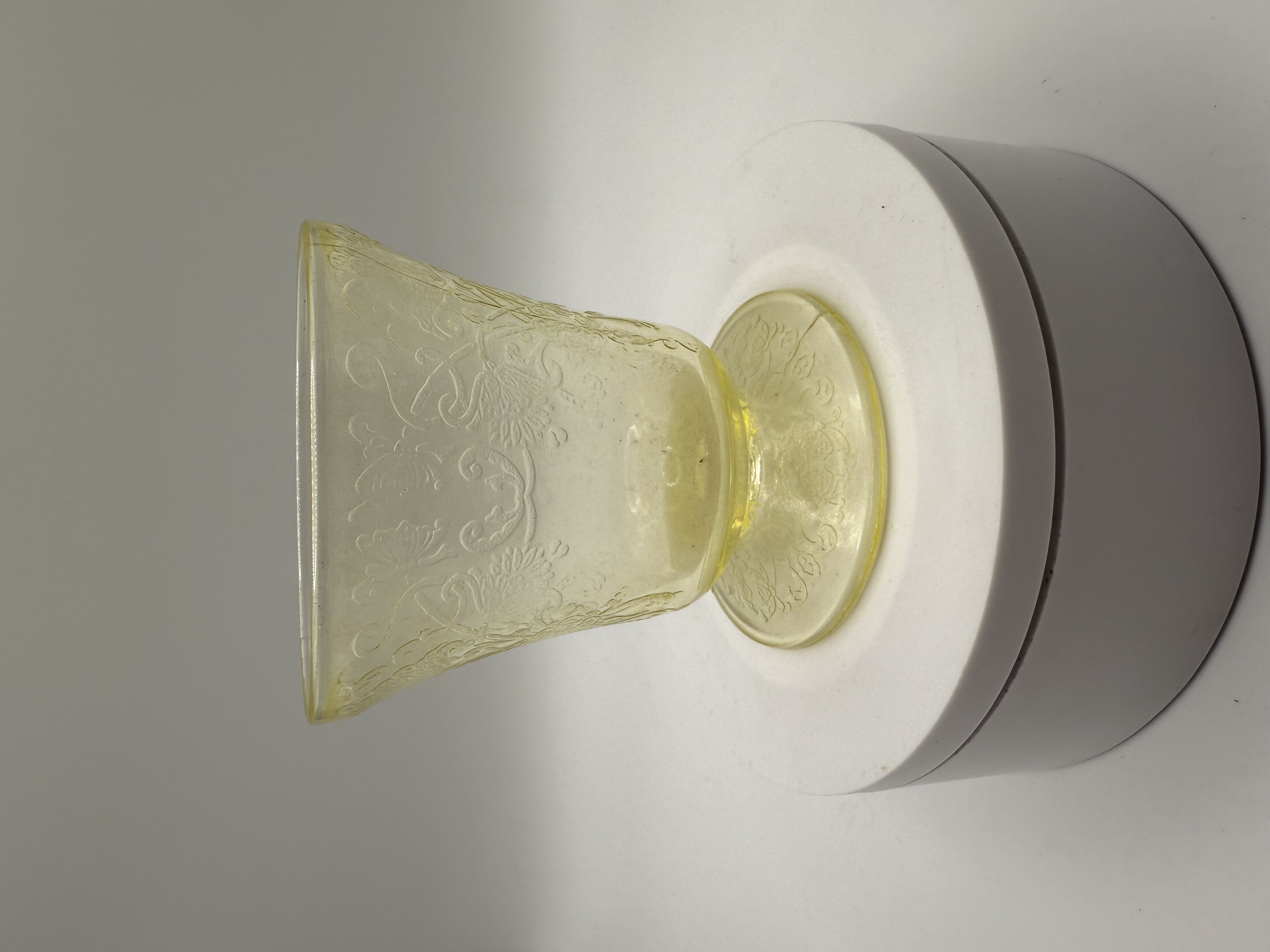 Vintage Florentine 2 Yellow Depression Juice Glass by Hazel Atlas