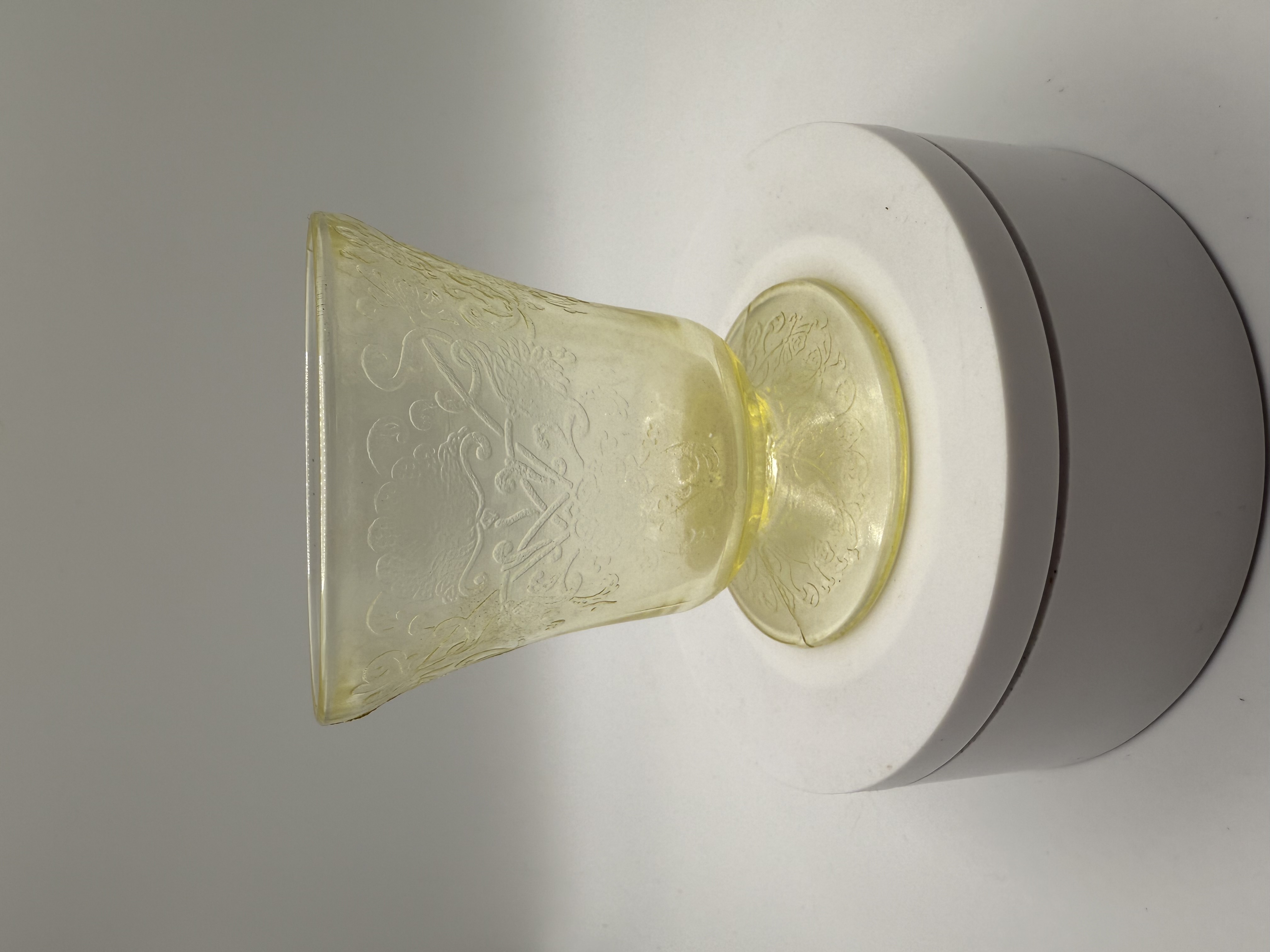 Vintage Florentine 2 Yellow Depression Juice Glass by Hazel Atlas